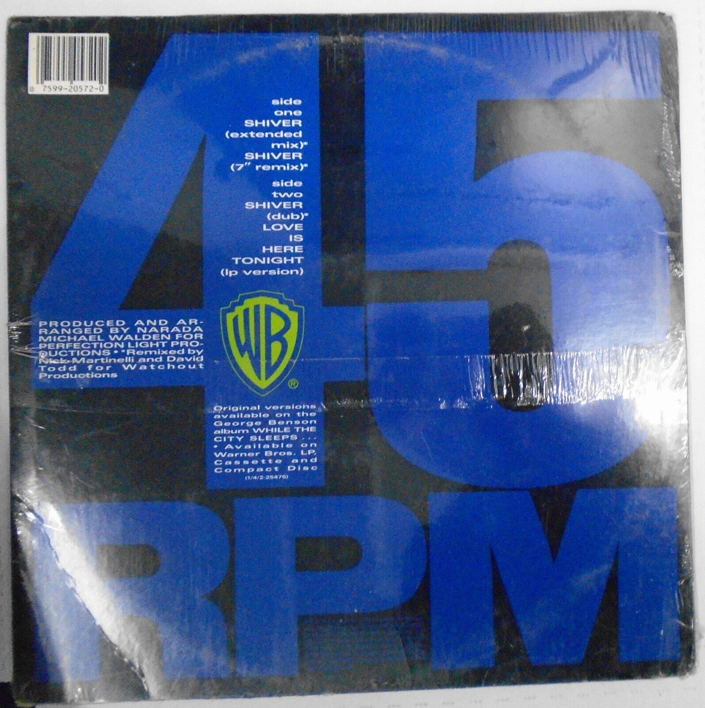 George Benson : Shiver -- 12" Single 1986 ***SEALED*** Electronic Funk Soul