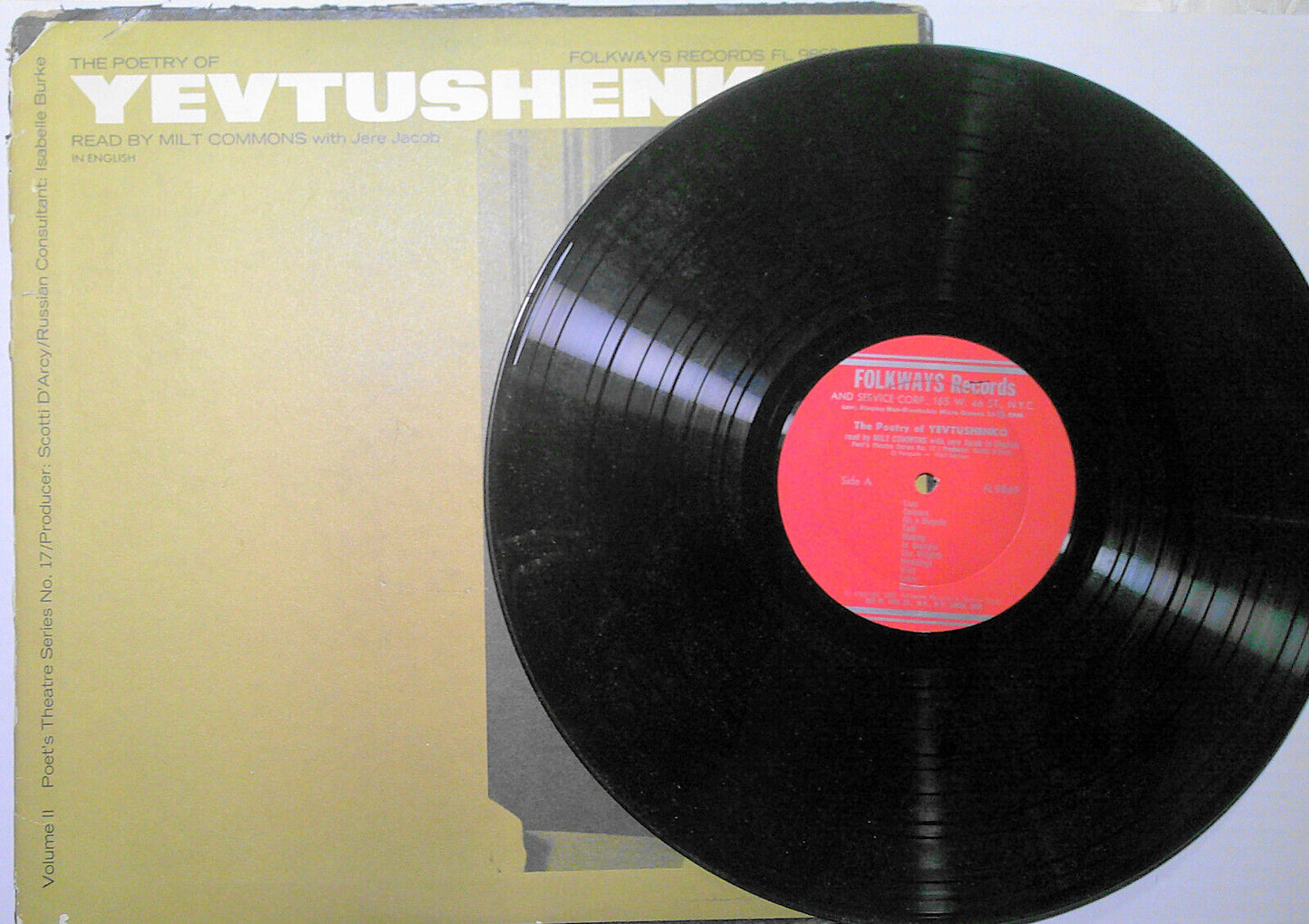 Poetry of Yevgeny Yevtushenko : Lot of 2 vinyl LPs. Babi Yar etc Caedmon Records