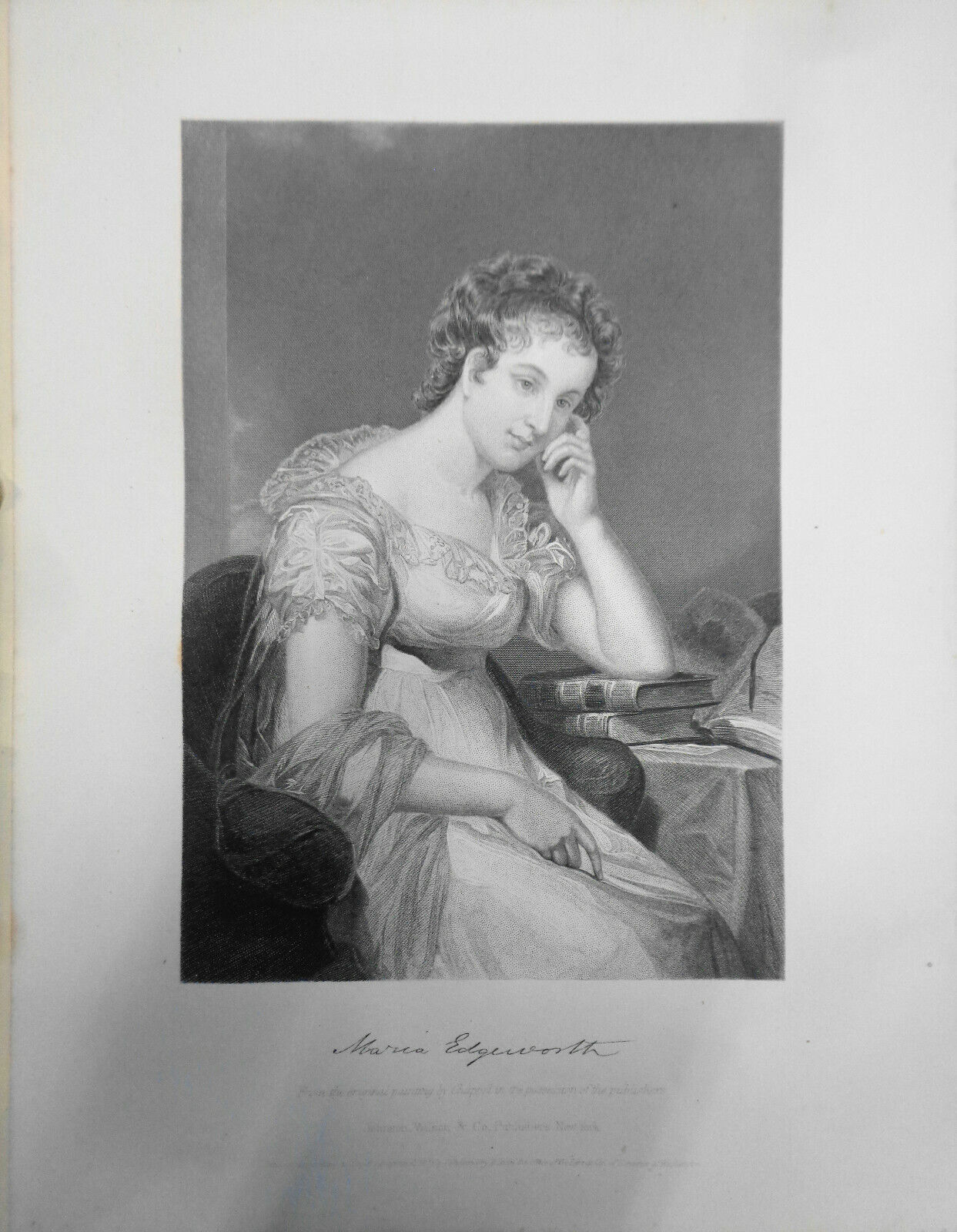 Maria Edgeworth - original portrait engraving - 1876 - Duyckinck Int'l Gallerie