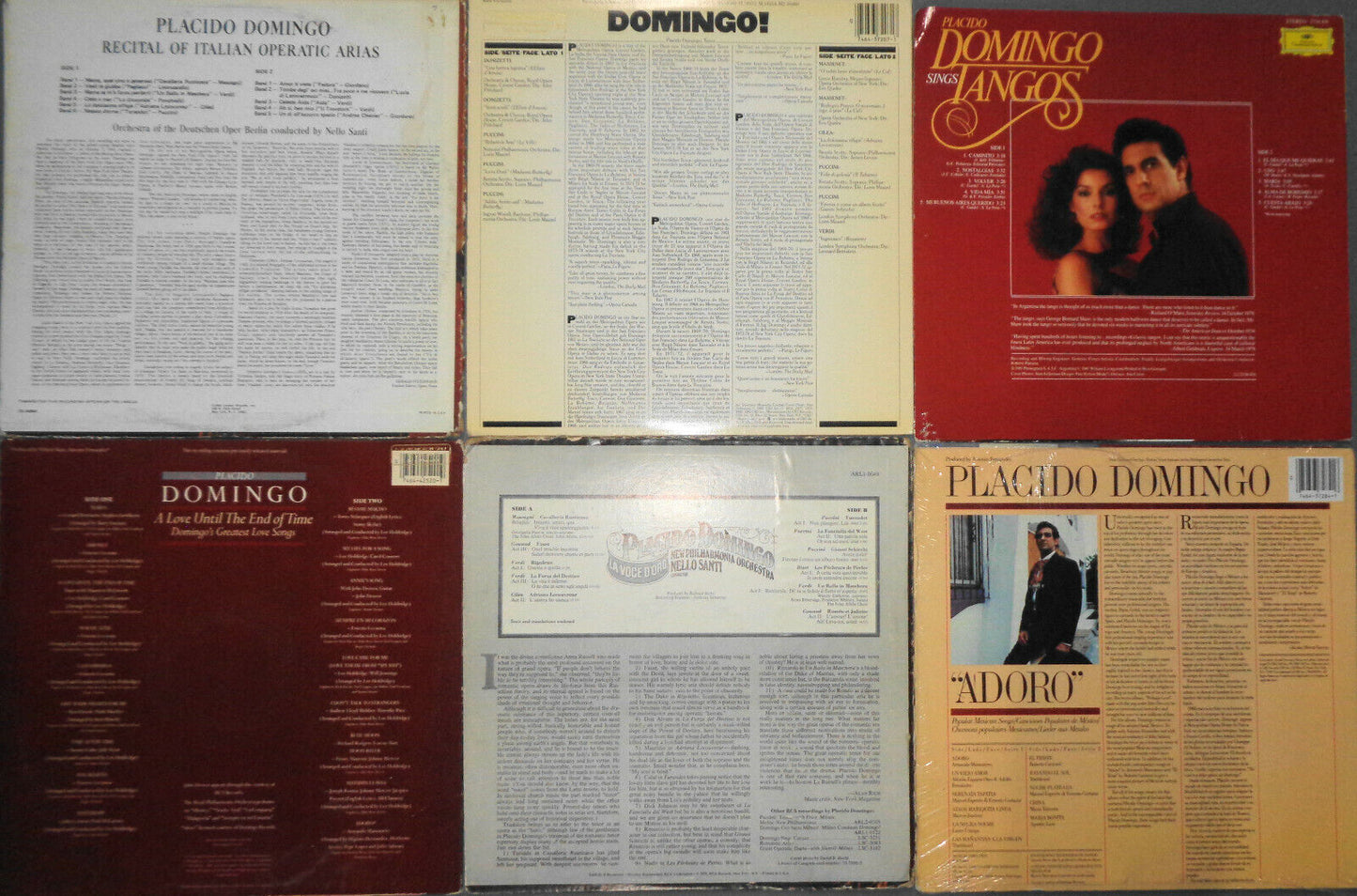 6 Placido Domingo vinyl LP record albums