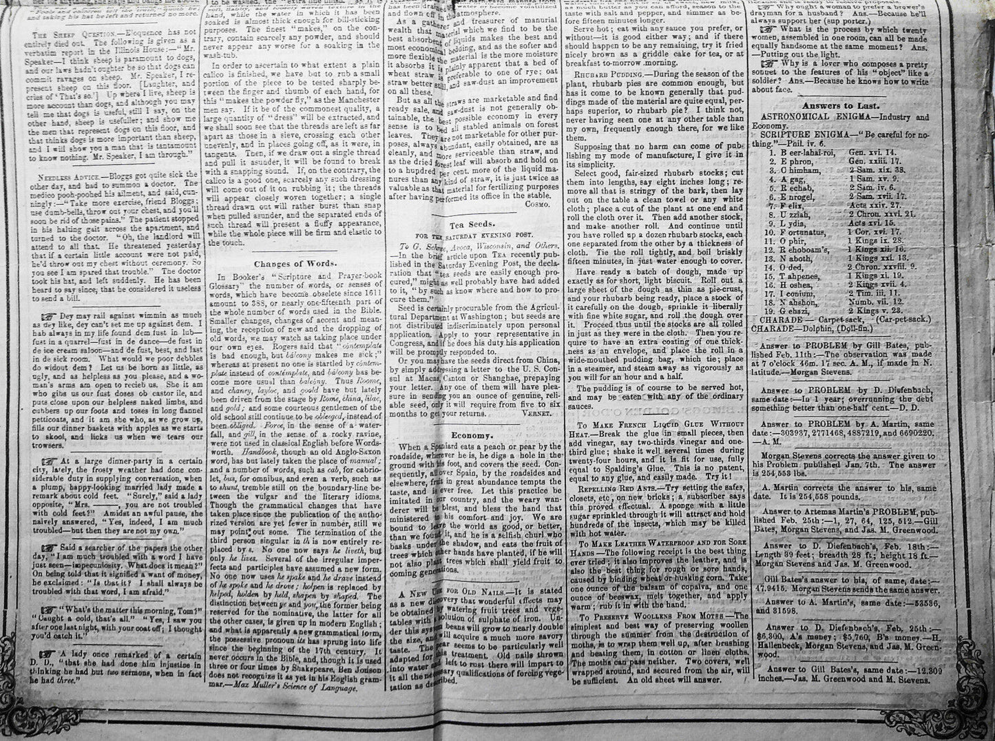 Saturday Evening Post, May 20, 1865 - Capture of Jeff Davis in Feminine Disguise