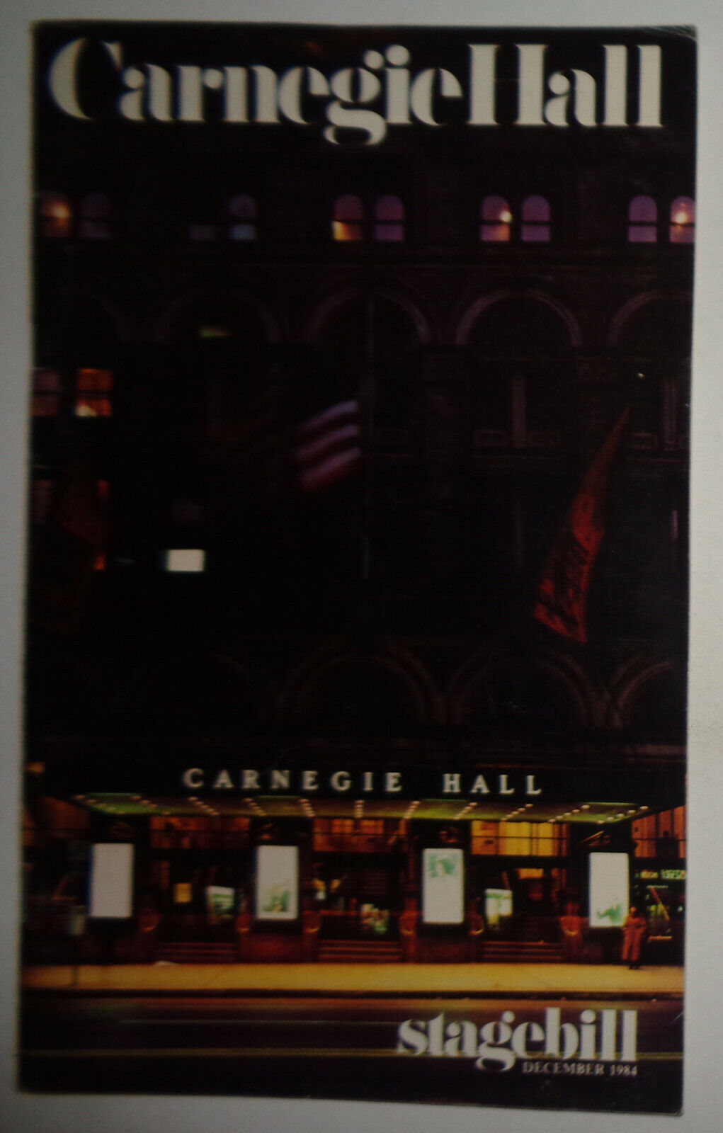 ITZHAK PERLMAN, A CENTENNIAL CELEBRATION CARNEGIE HALL STAGEBILL - DECEMBER 1984