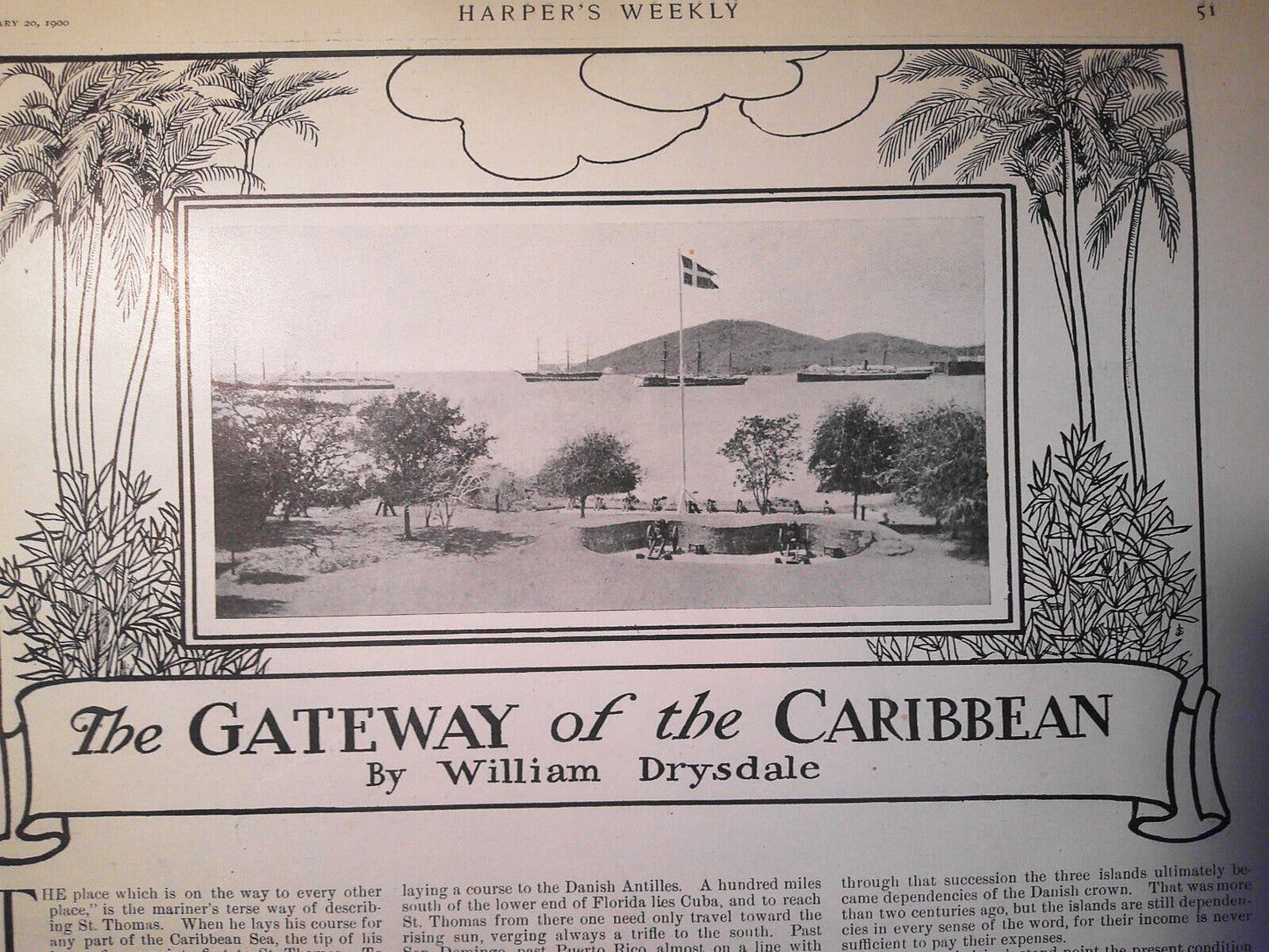 St. Thomas. Gateway to the Caribbean - W Drysdale - Harper's Weekly Jan 20, 1900
