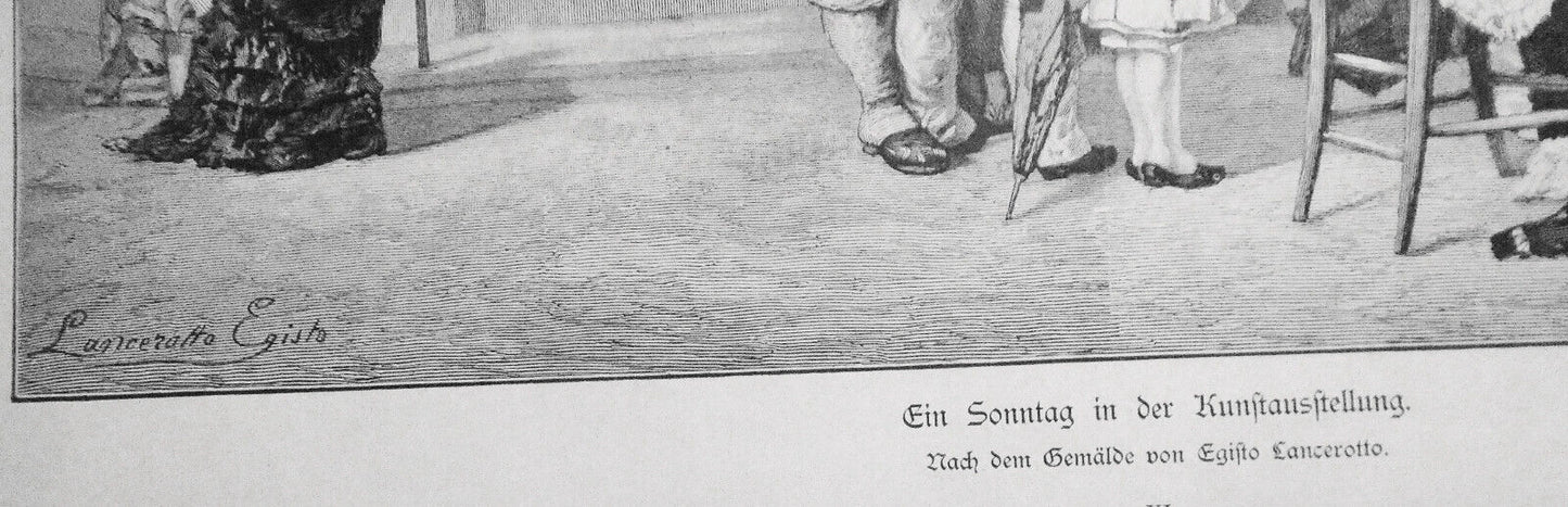 Ein Sonntag in der Kunstausstellung, by Egisto Lancerotto -- 1884 - Original