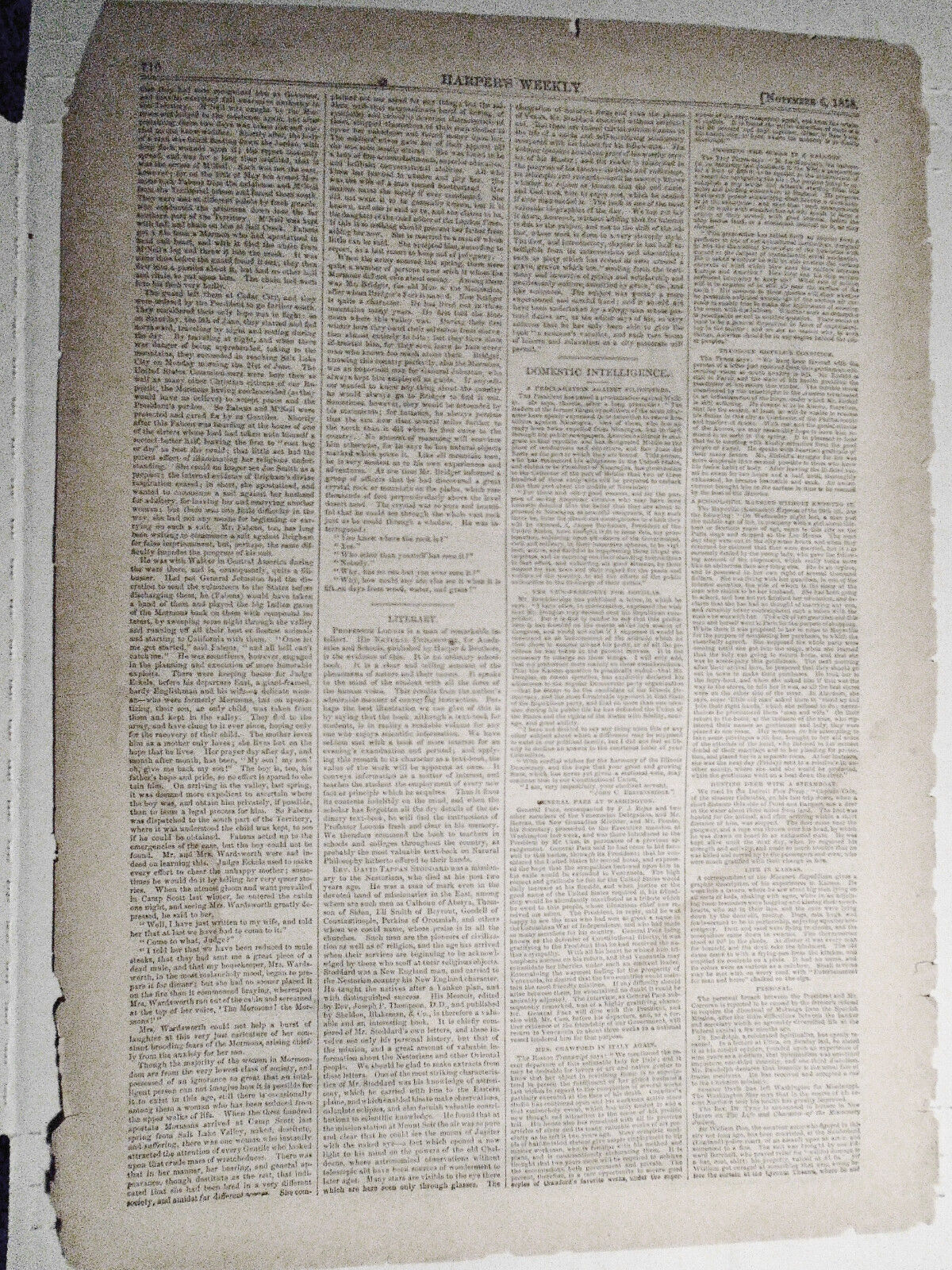 Mormon Interest, The Calaboose In Salt Lake City - 11/06/1858 Harper's Weekly