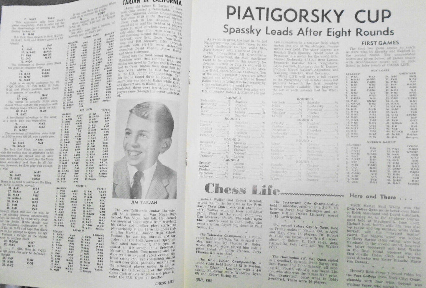 Chess Life, July 1966 - Petrosian interview; Piatogorsky Cup; etc.