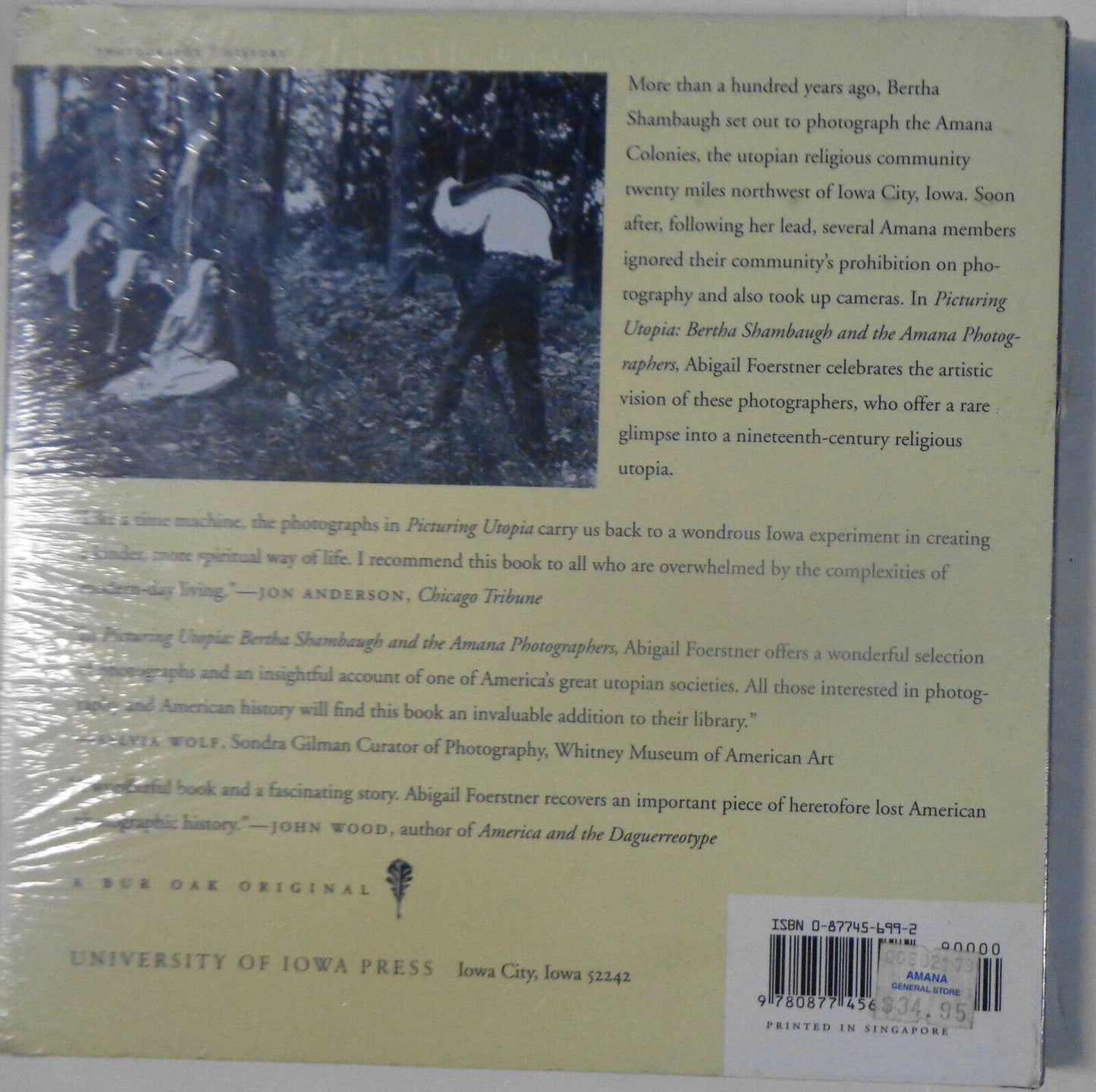 Picturing Utopia: Bertha Shambaugh & Amana Photographers - Foerstner - BRAND NEW