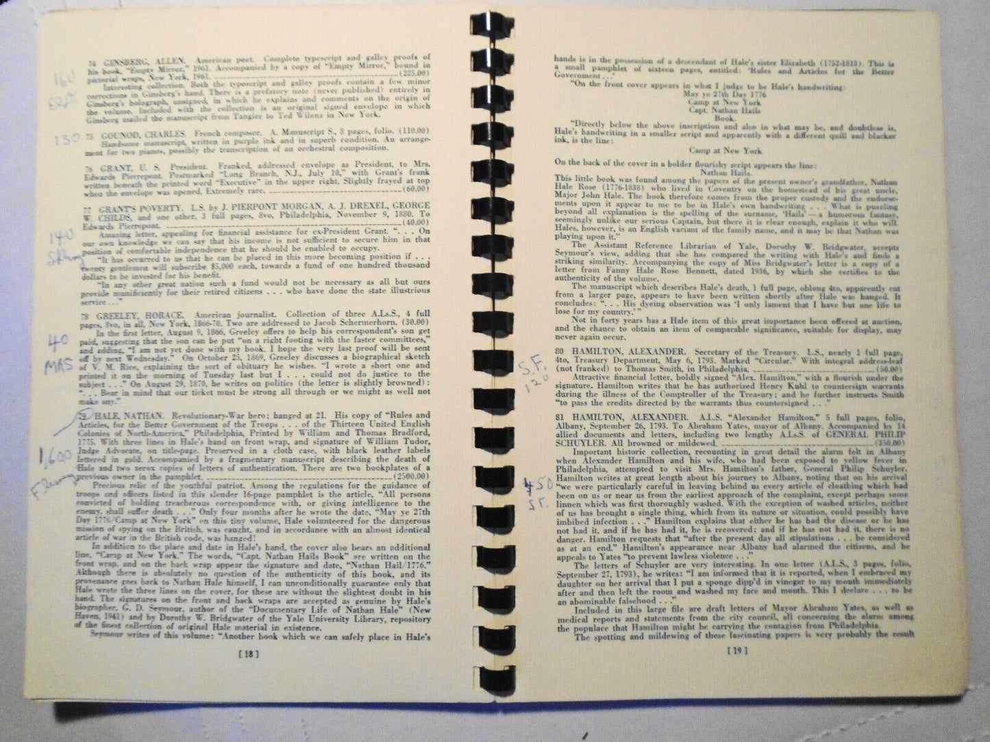 Charles Hamilton - Auction No. Six, 1963 Catalog with prices realized list
