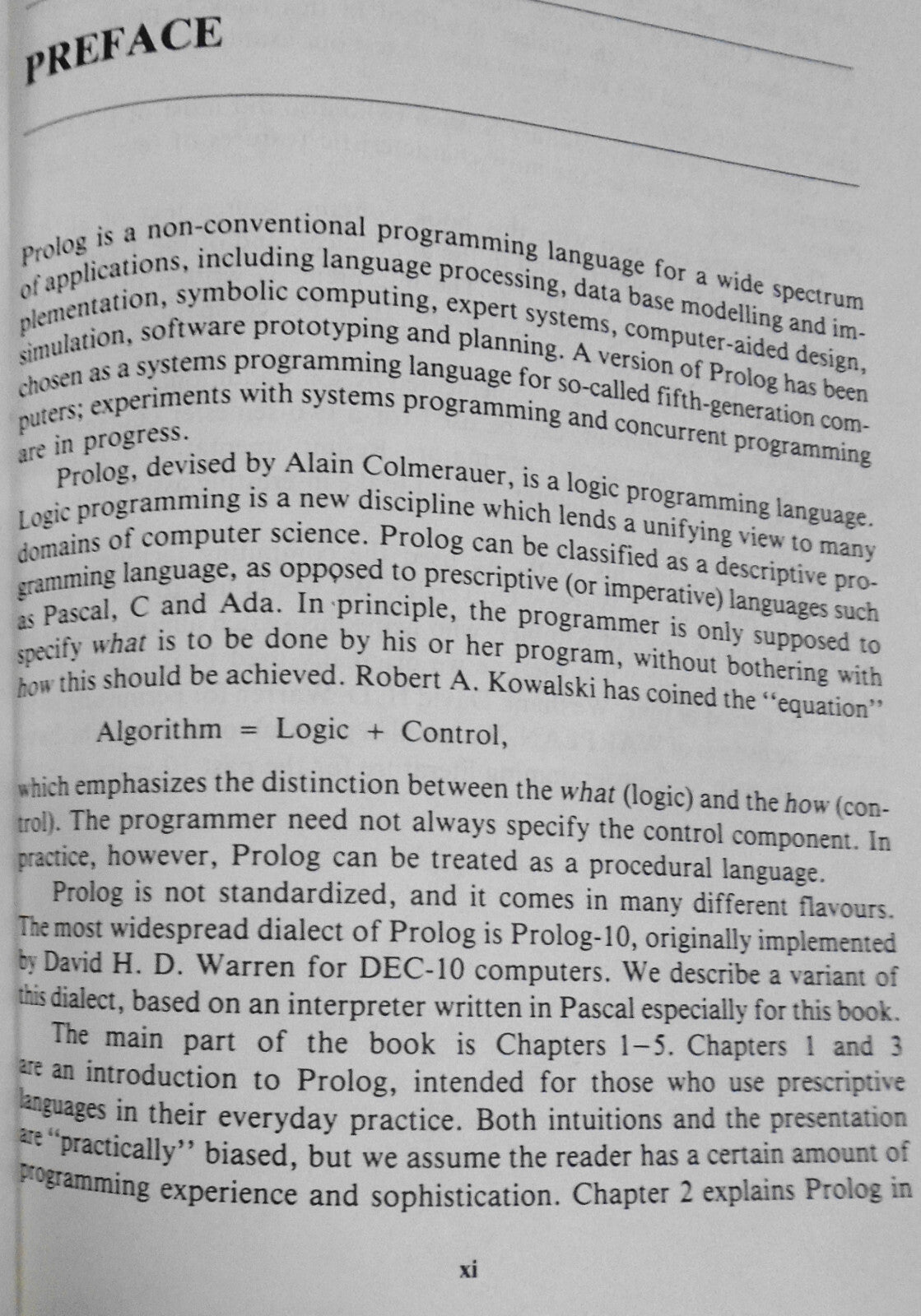 Prolog for programmers by Feliks Kluźniak, Stanisław Szpakowicz. 1987 softcover