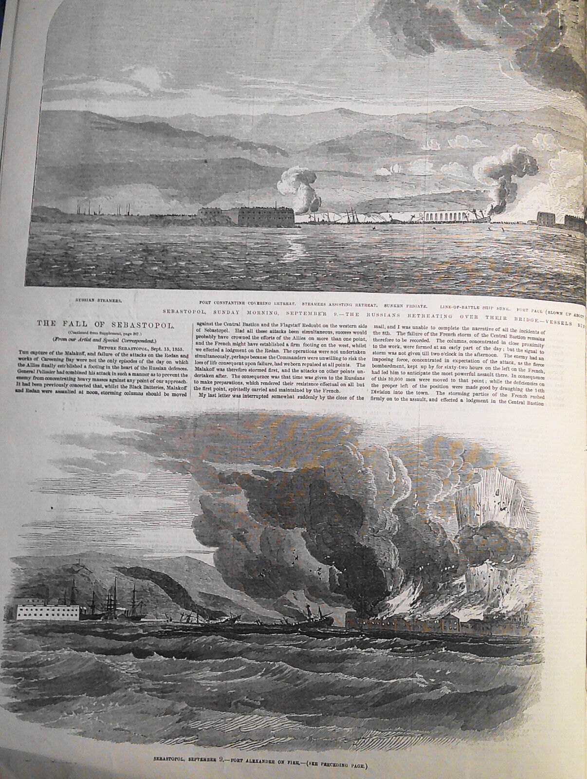 Illustrated London News Sept. 29, 1855 - Fall of Sebastopol; Glatton Battery etc