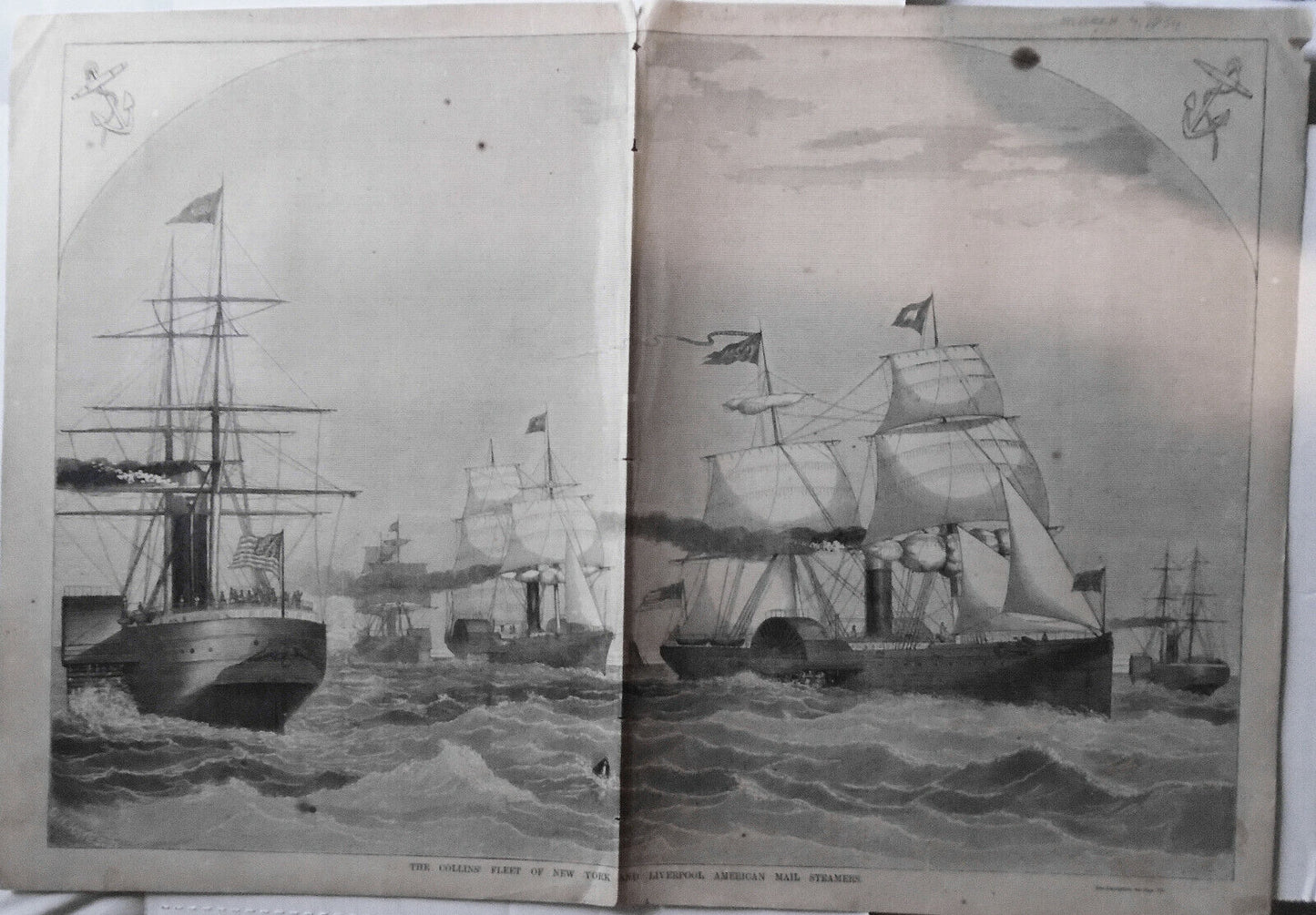 Collins Fleet of New York & Liverpool, American Mail Steamers - Gleason's 1854