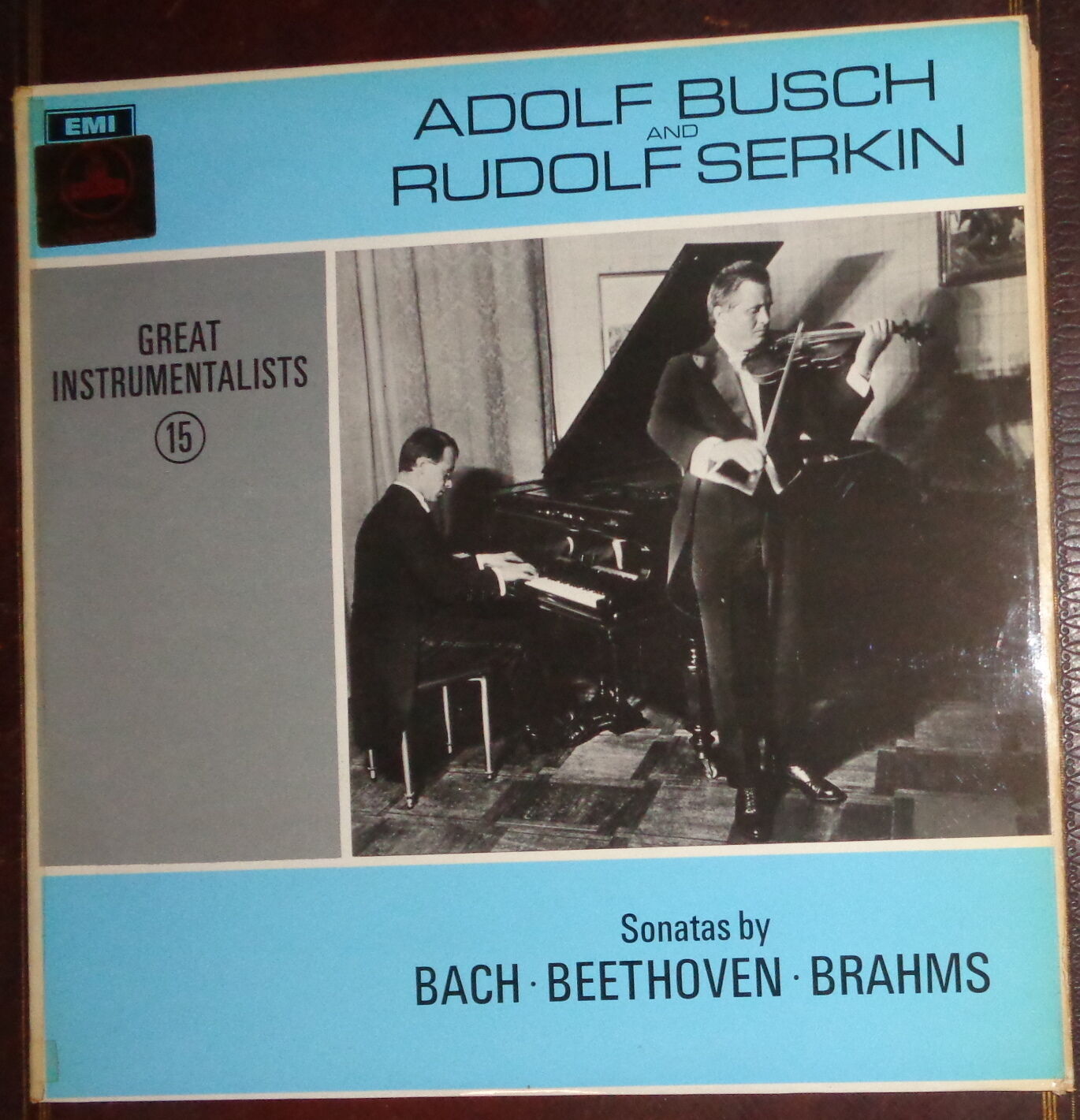 Adolf Busch & Rudolf Serkin Sonatas - Bach Beethoven Brahms LP. EMI HQM 1219