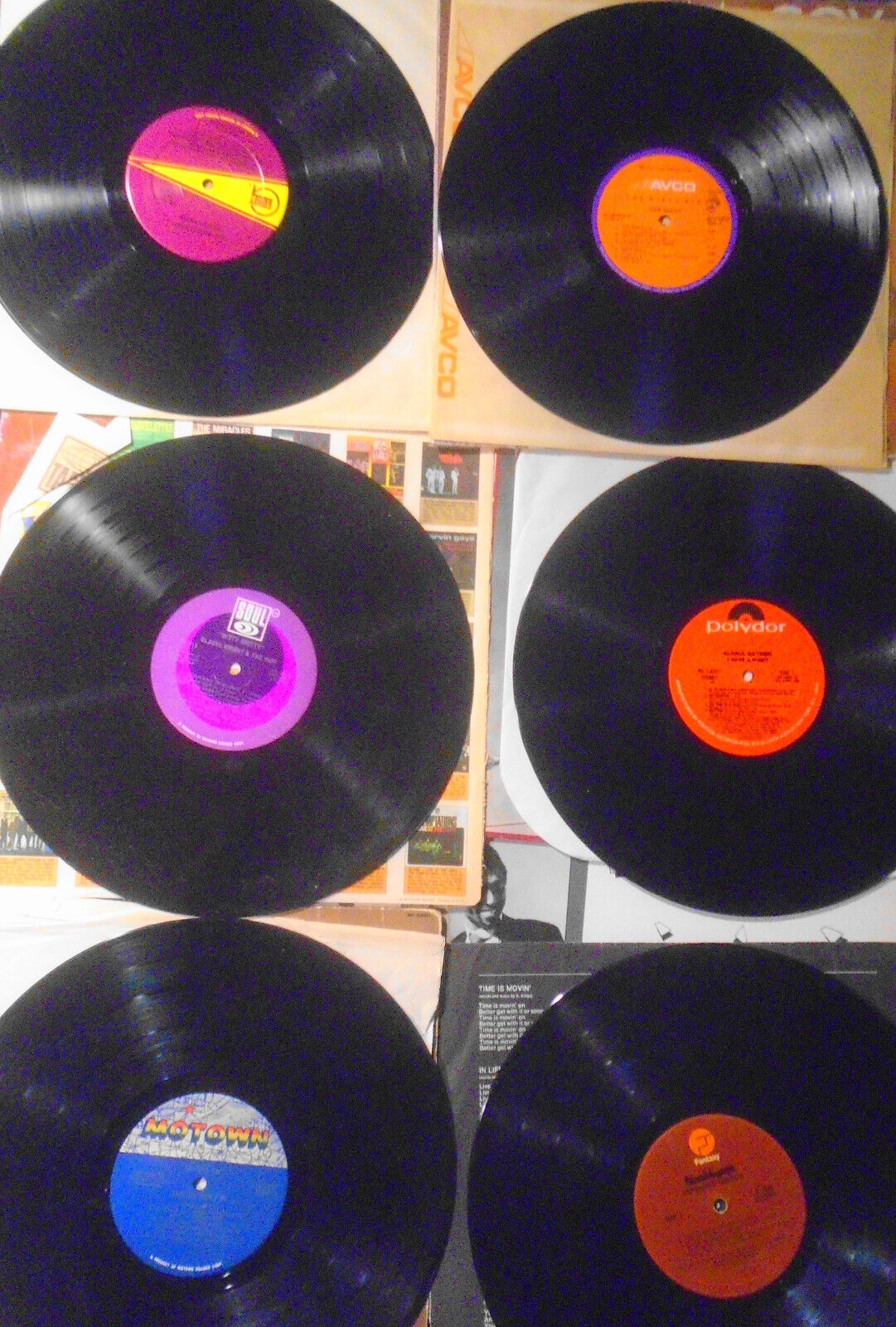 Lot of 6 R&B Soul vinyl LP record albums - Temptations, Gladys Knight, Van McCoy