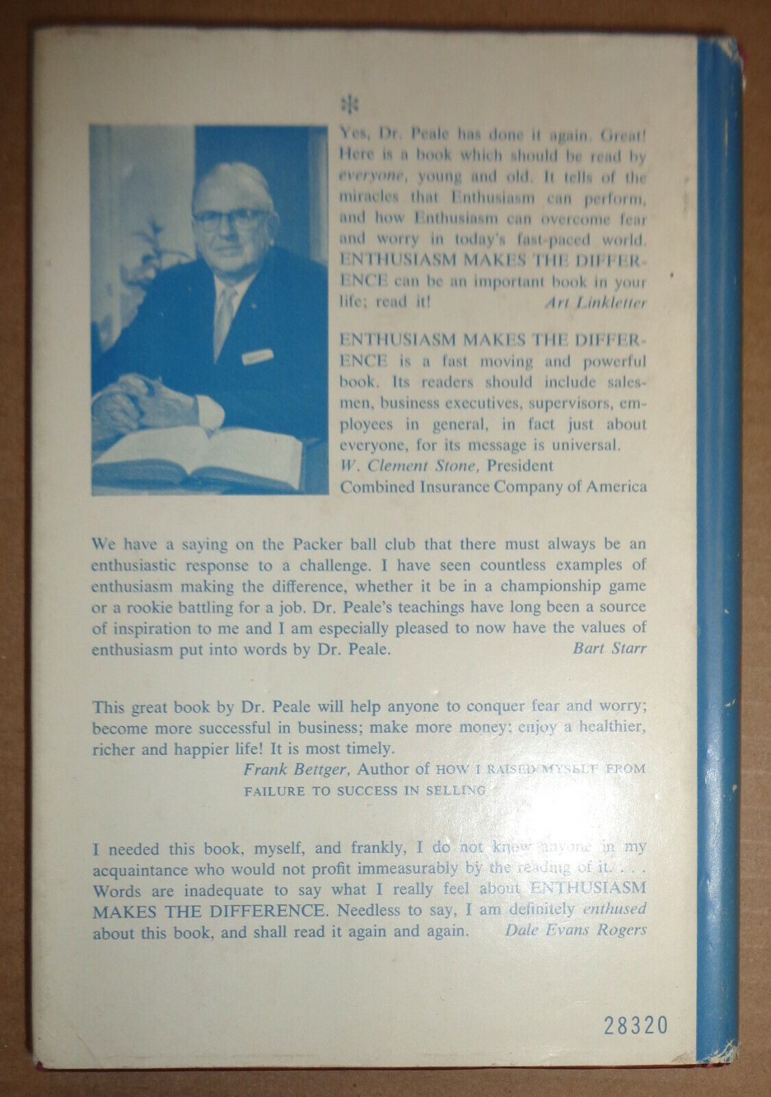 Norman Vincent Peale : Enthusiasm Makes the Difference - SIGNED 1967 HC/DJ