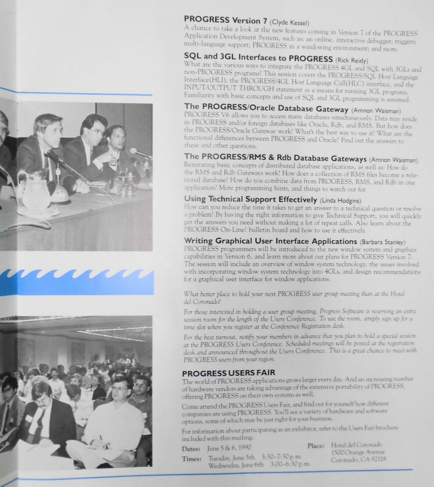 1990 PROGRESS Application Development System, Users Conference - Program