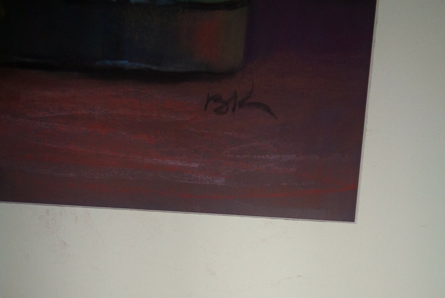 Bo Kass : Violin Pastel - Signed original drawing, framed. 29 x 25 inches.