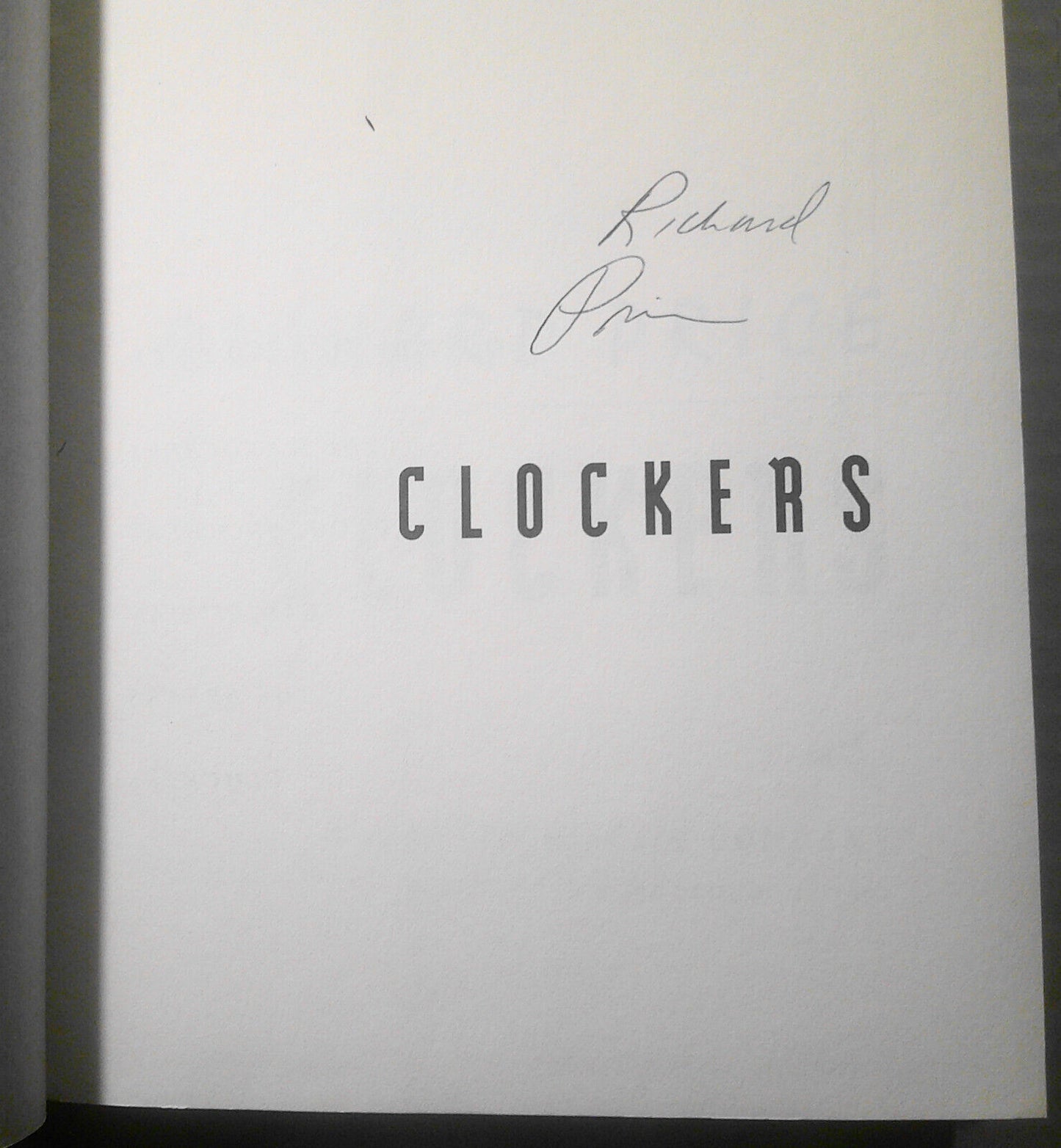 Richard Price - Clockers - SIGNED First Edition. First Printing. 1992.