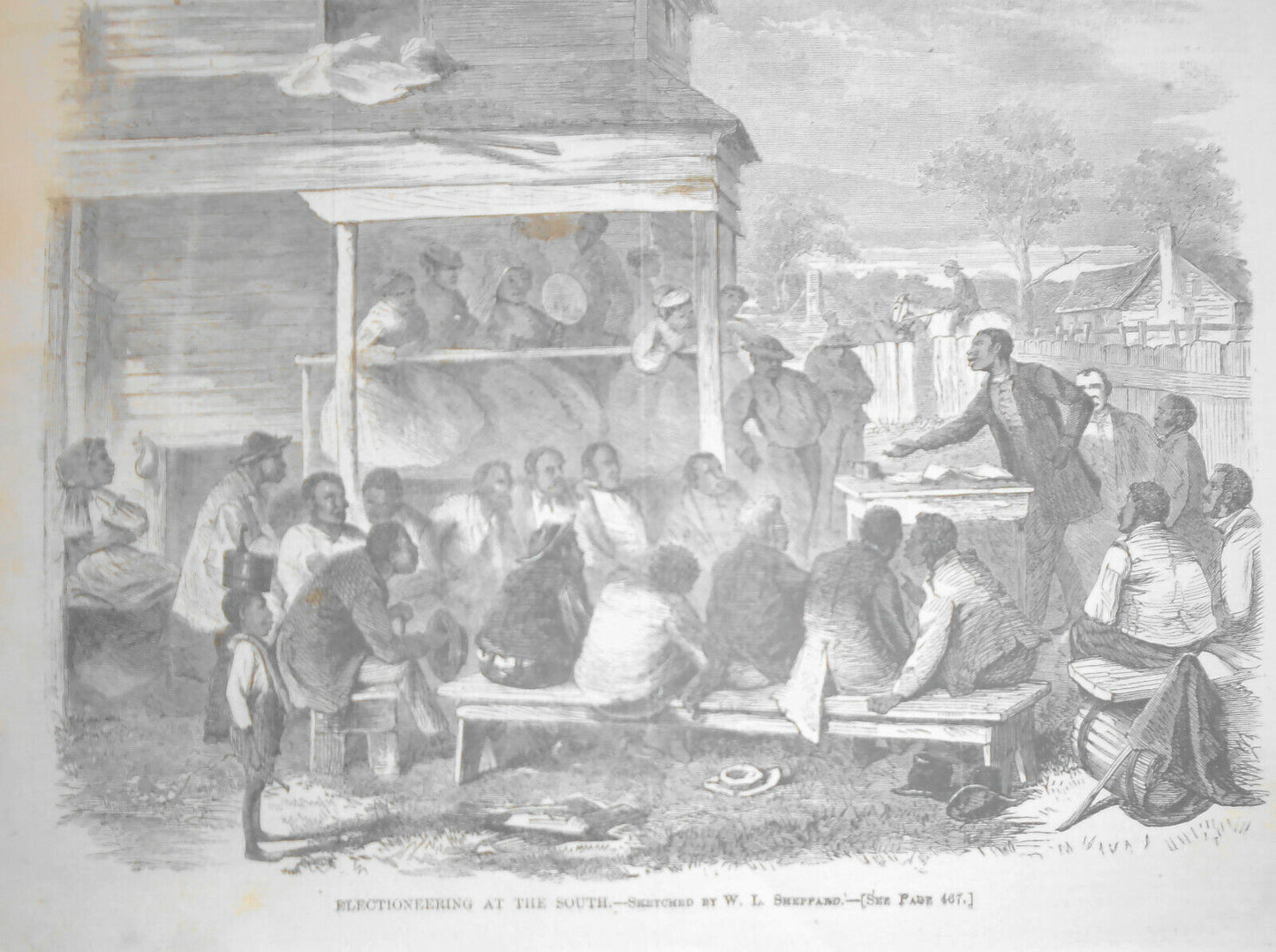 Electioneering at South / Democratic Candidates Harper's Weekly - July 25 1868