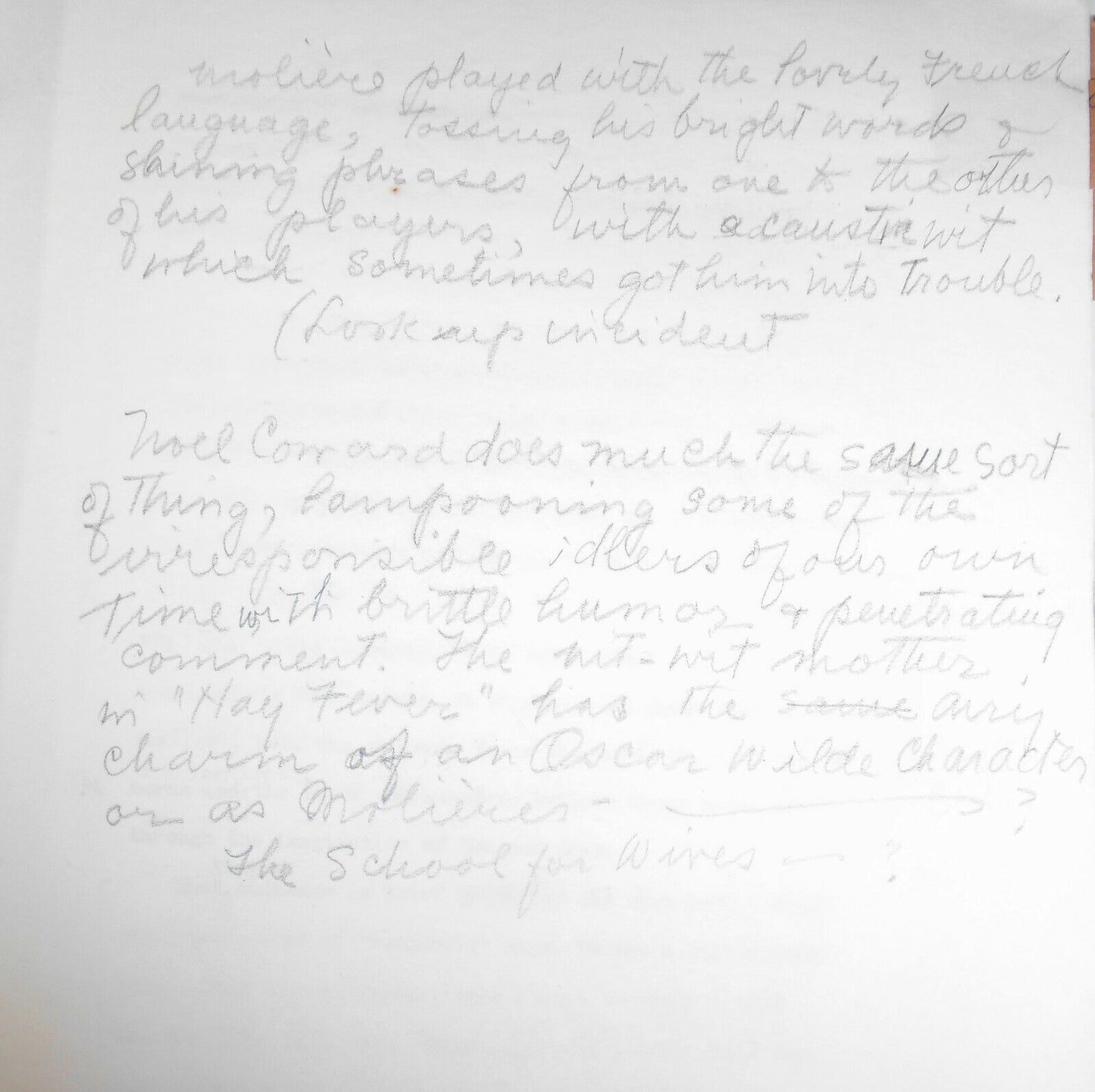 Actress Blanche Yurka - Dear Audience - Typed and handwritten outline Manuscript