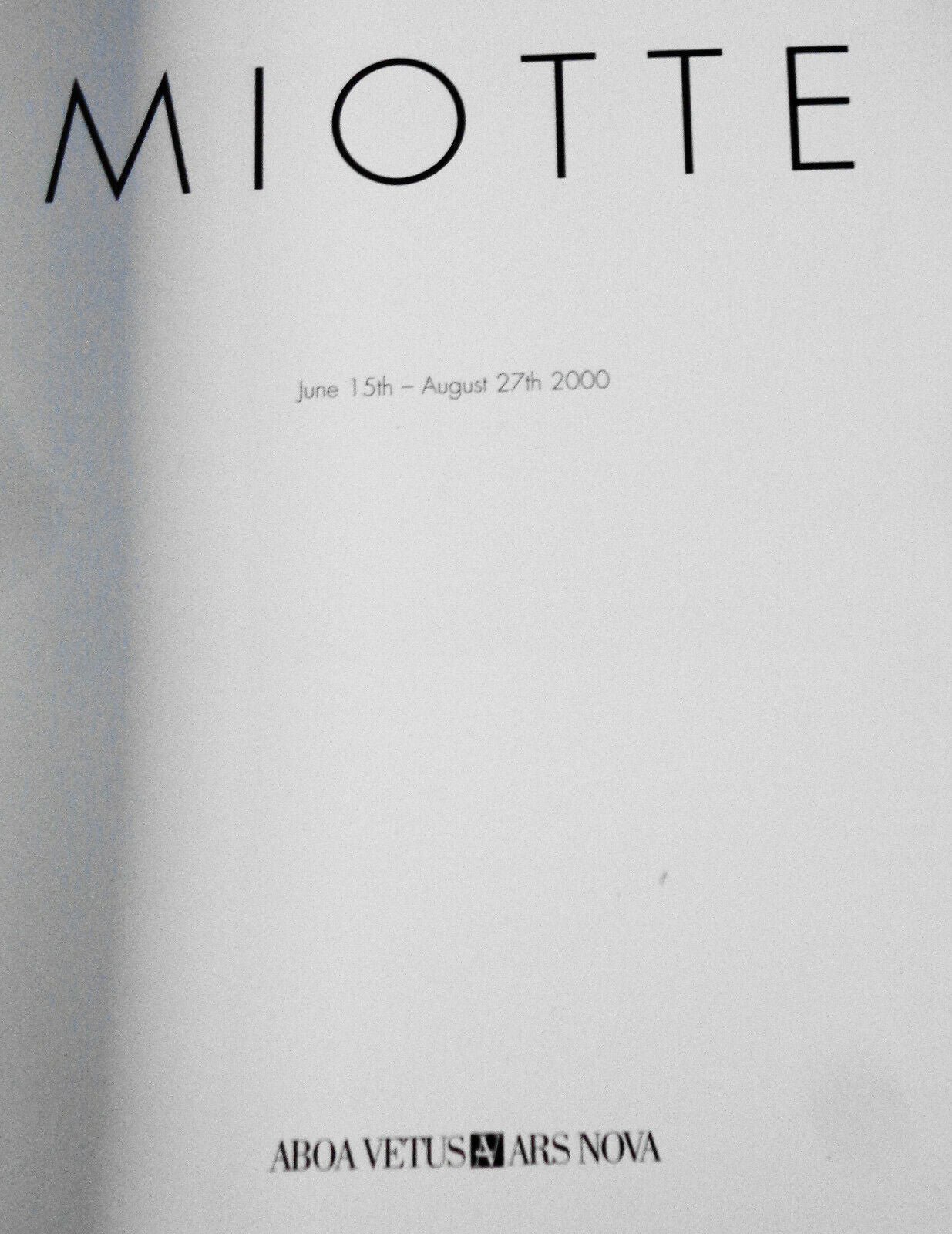 Jean Miotte - Catalog of the traveling retrospective exhibition - 1999-2000