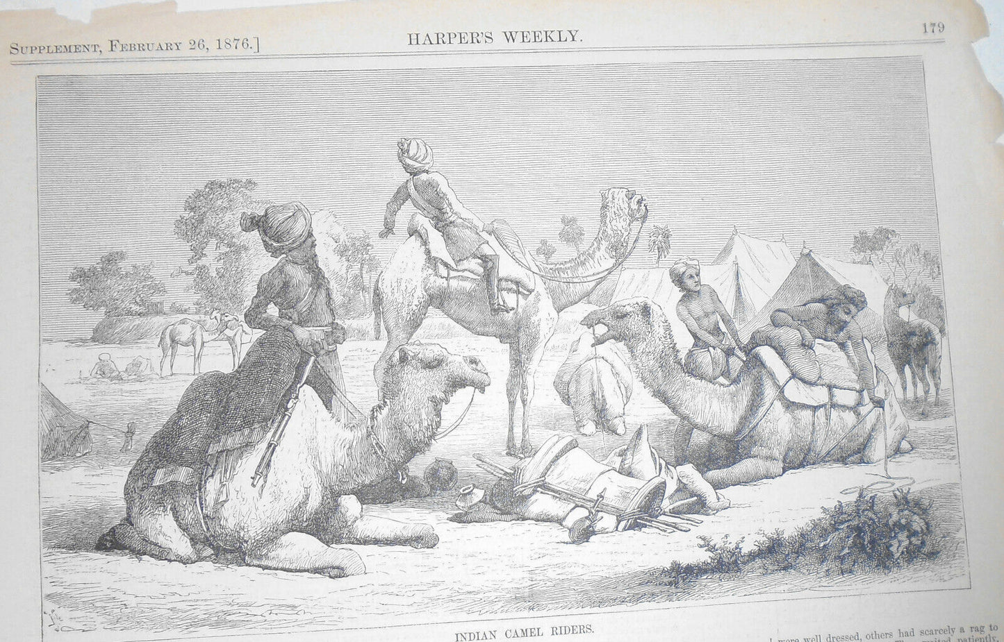 Camel Riders / Railway Station In India - - Harper's Weekly, February 26, 1876