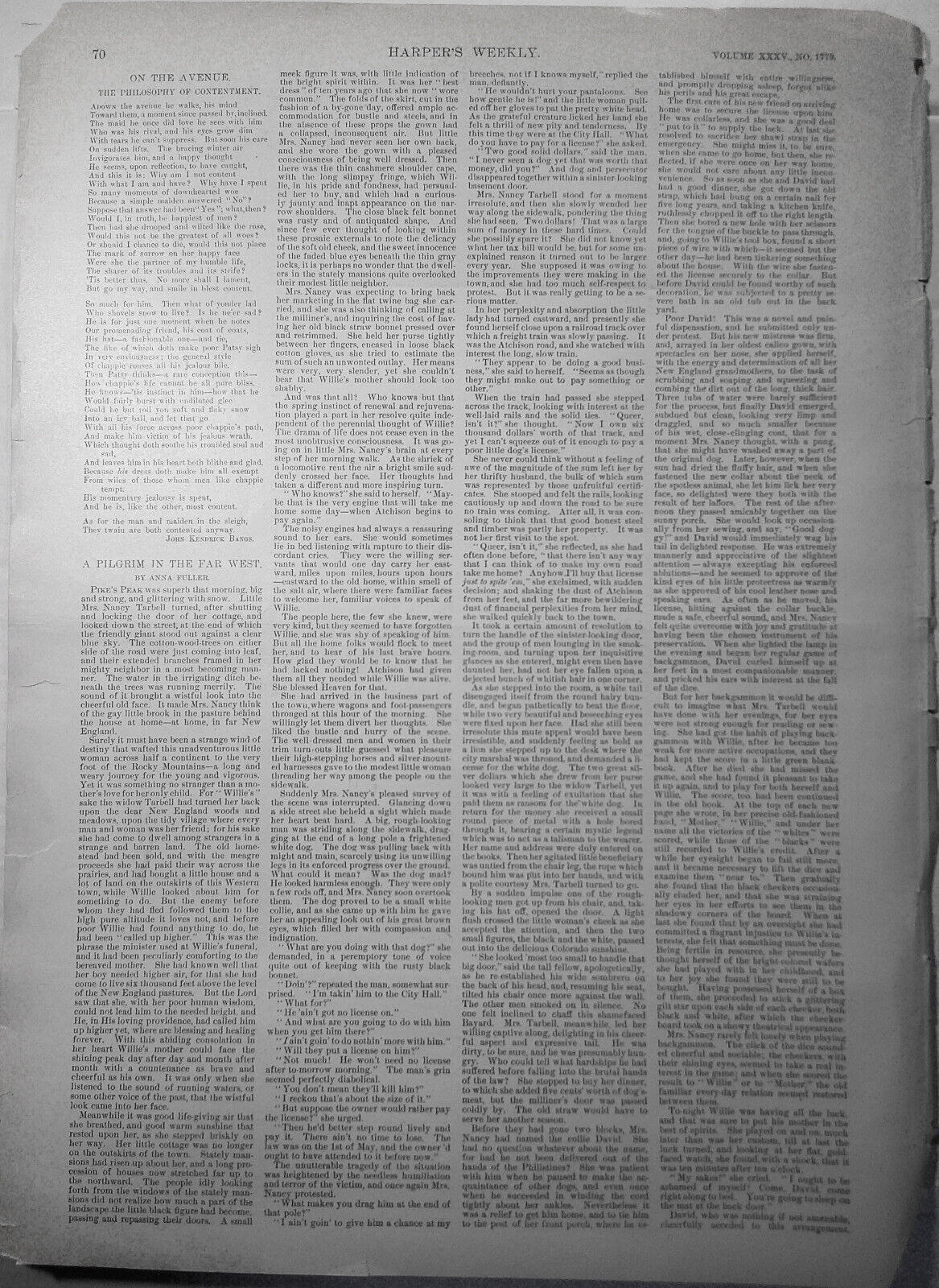 "On the Avenue", by W. T. Smedley - Harper's Weekly, January 24, 1891. Original