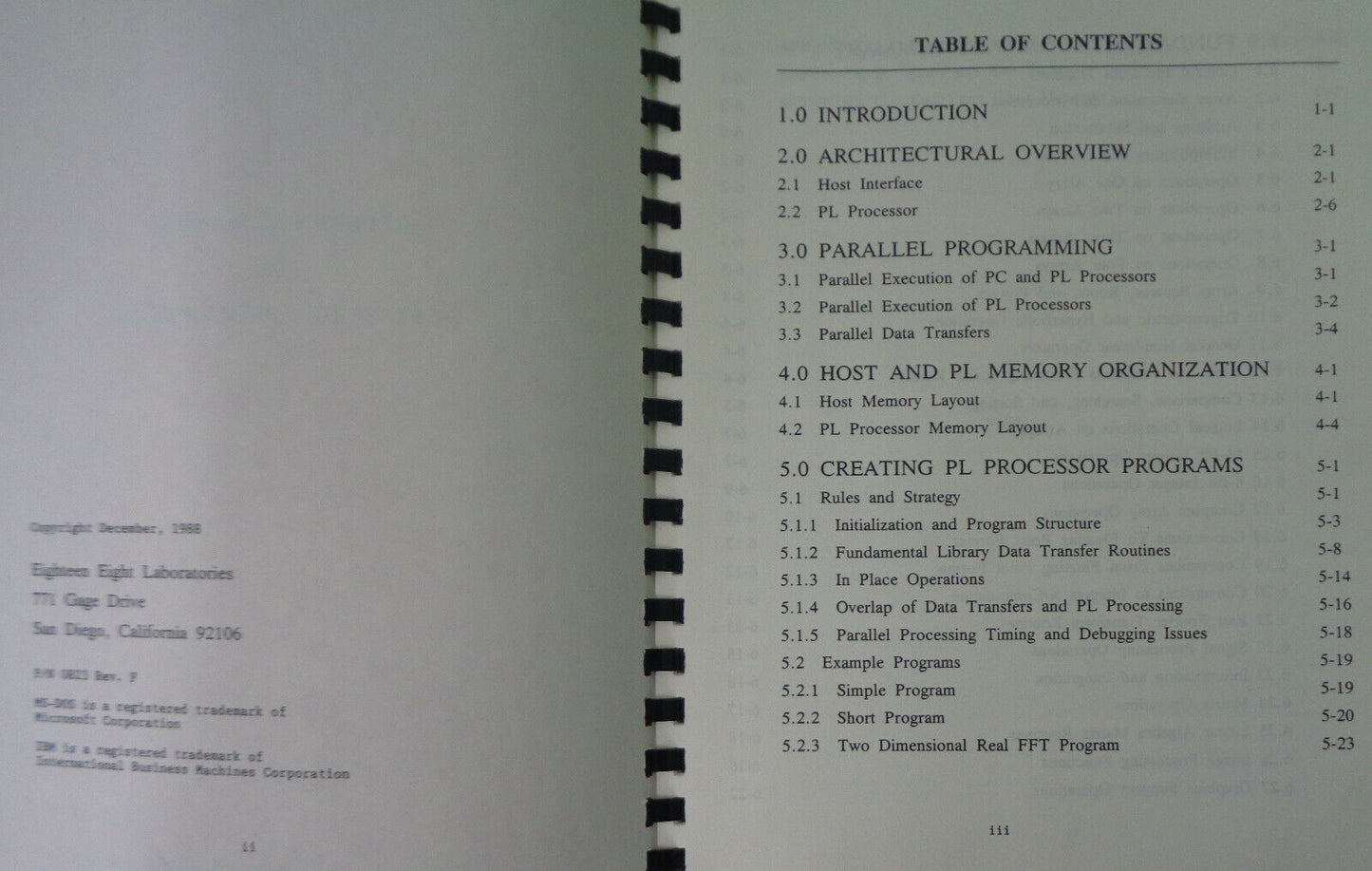 Reference Manual For PL Series Processors - 1988 - Eighteen Eight Laboratories