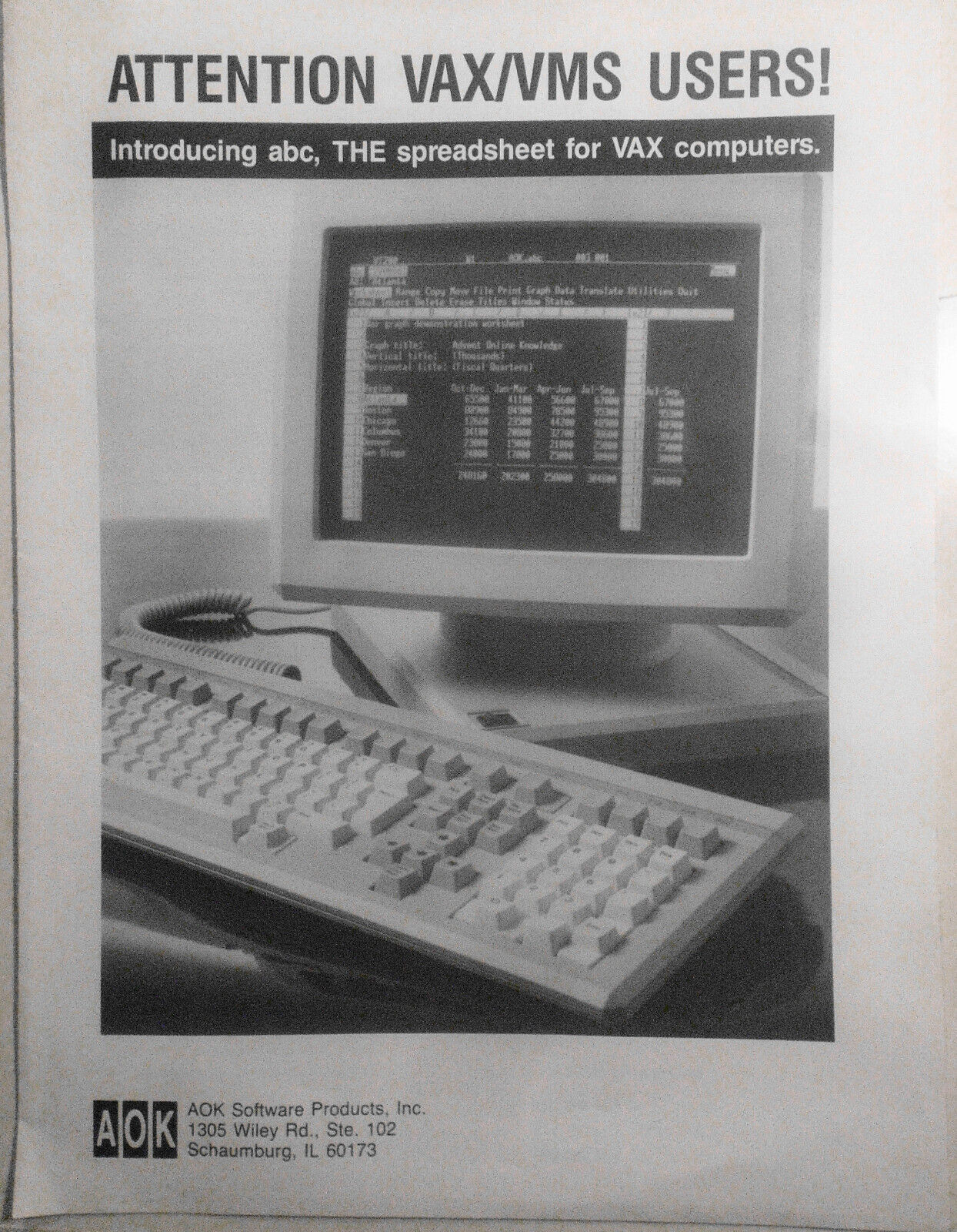 Introducing abc, spreadsheet for VAX computers - Promo brochure, 1988