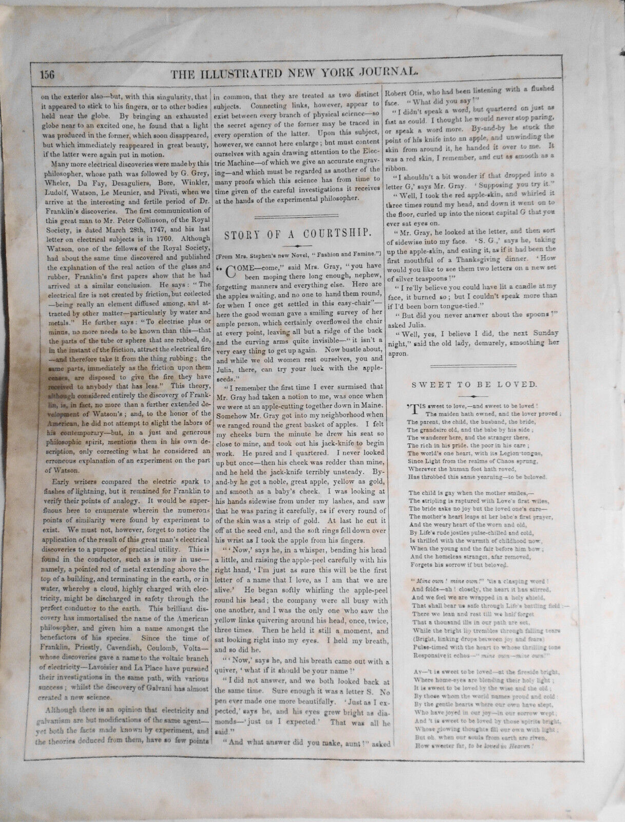 E. M. Clarke's Electric Machine - 1854 - The Illustrated New York Journal Aug 19