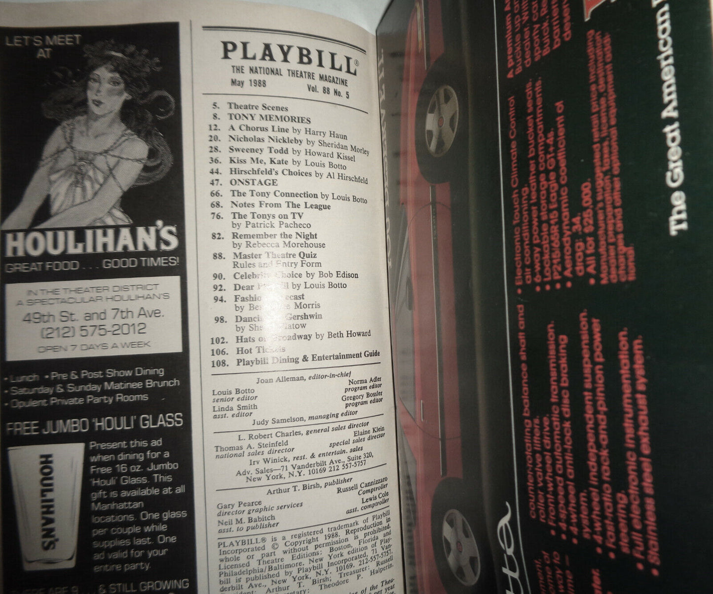 NO, NO, NANETTE - PLAYBILL - MAY 1988 EQUITY LIBRARY THEATRE, 1988.
