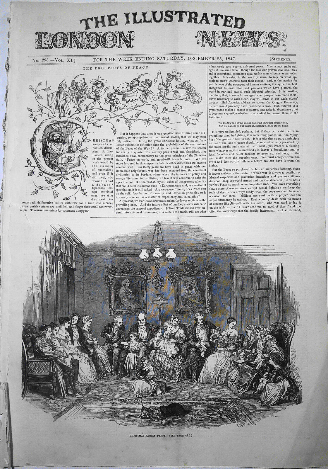 Christmas Pictures: 3 pages of scenes - Illustrated London News December 1847