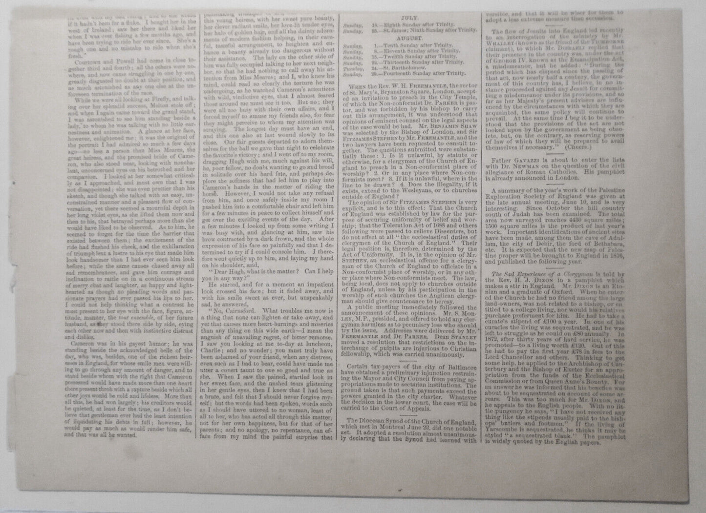 A "Hiker" Race On The Delaware River - Harper's Weekly. January 1875 original