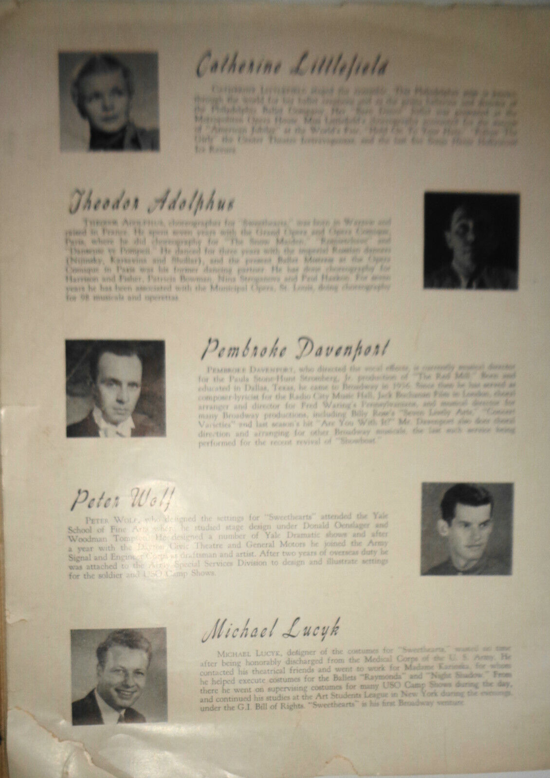 Bobby Clark in SWEETHEARTS - SOUVENIR PROGRAM 1947