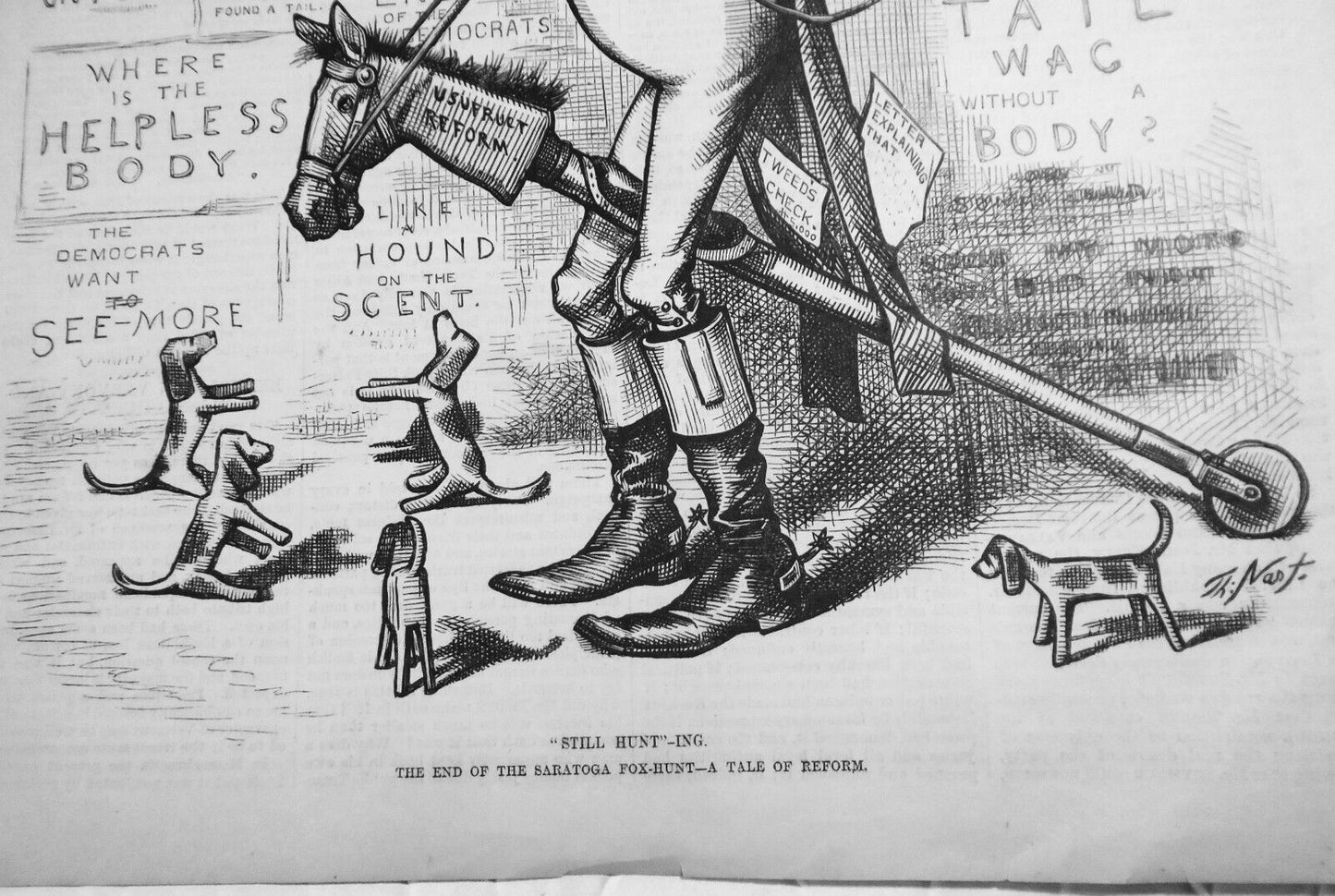 "Still-Hunt"-ing, by Thomas Nast. Harper's Weekly, September 23, 1876 Original