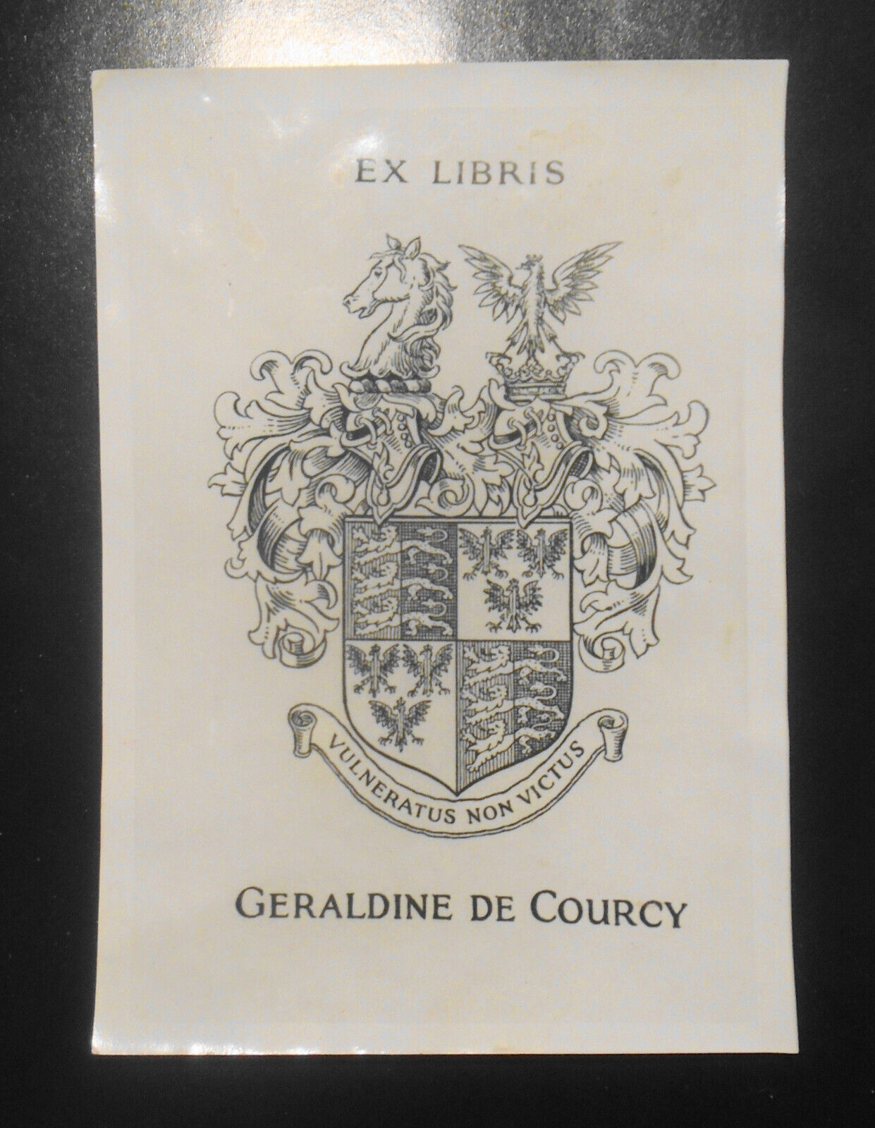 Geraldine de Courcy Ex Libris Bookplate