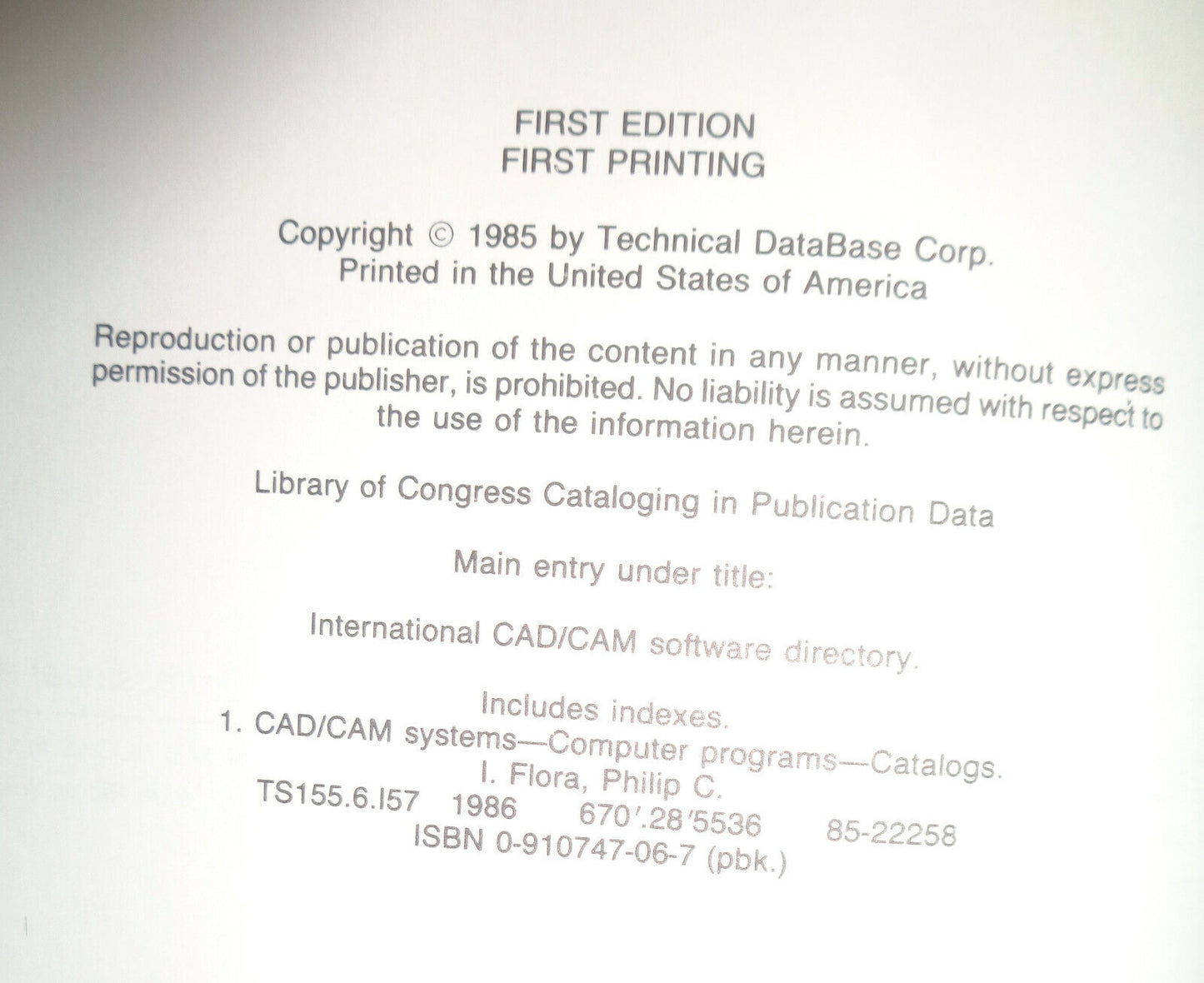 International CAD/CAM software directory, by Philip C Flora. 1986.