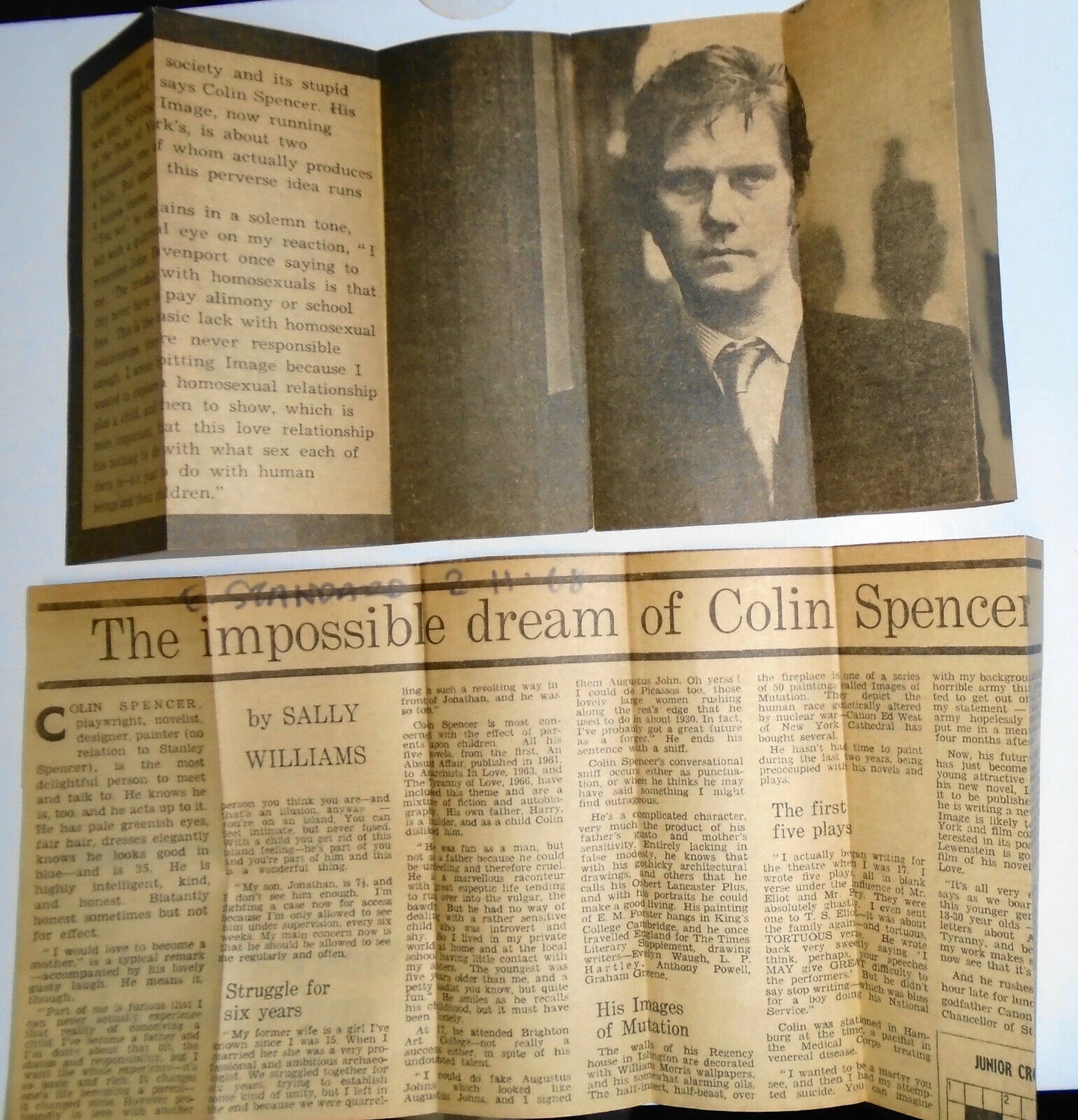The Tyranny Of Love, by Colin Spencer - SIGNED First Edition, 1967.
