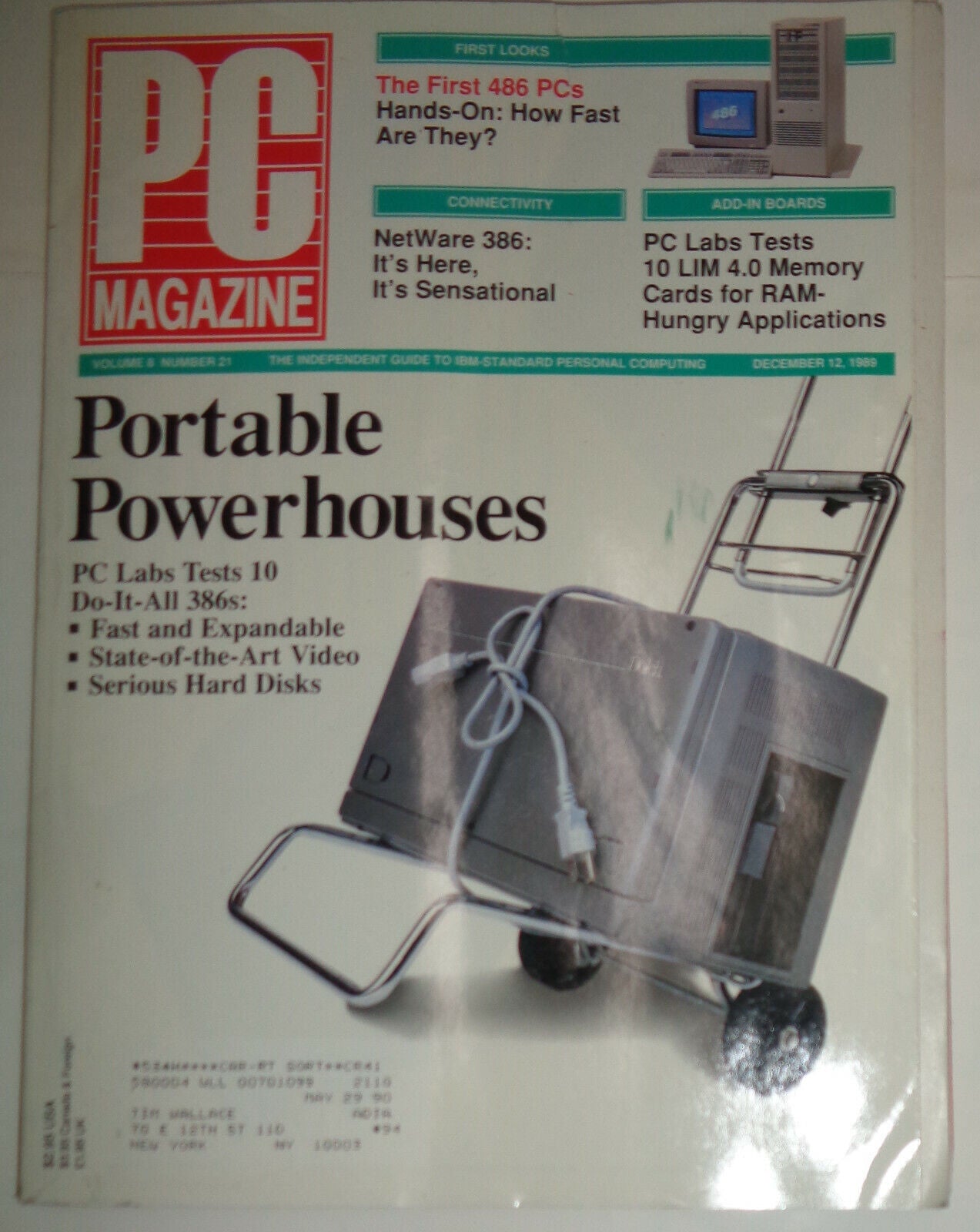 PC Magazine December 1986 - Portable Powerhouses, First 486s, Netware 386...