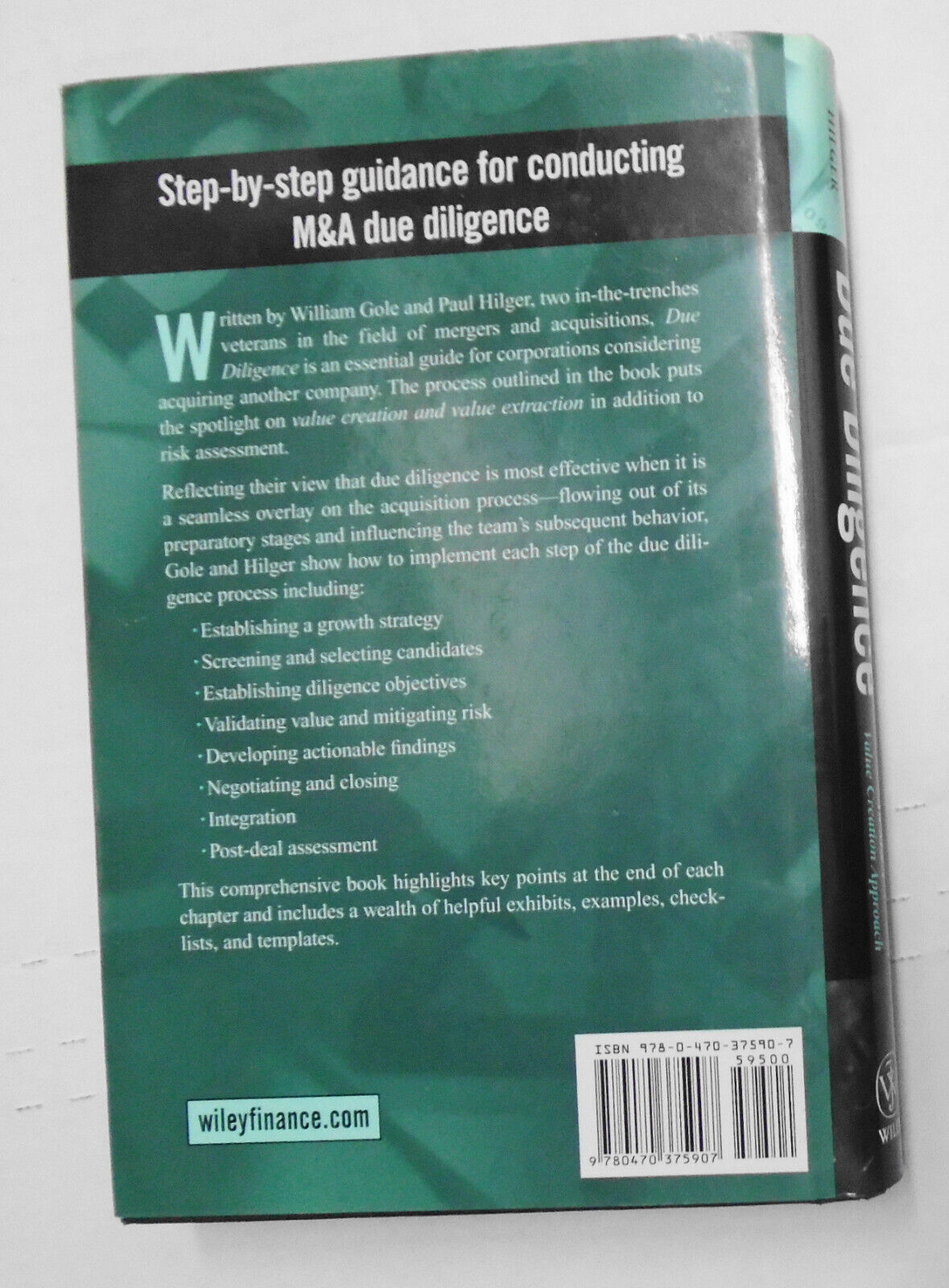 Due Diligence: An M&A Value Creation Approach by William J Gole; Paul J Hilger
