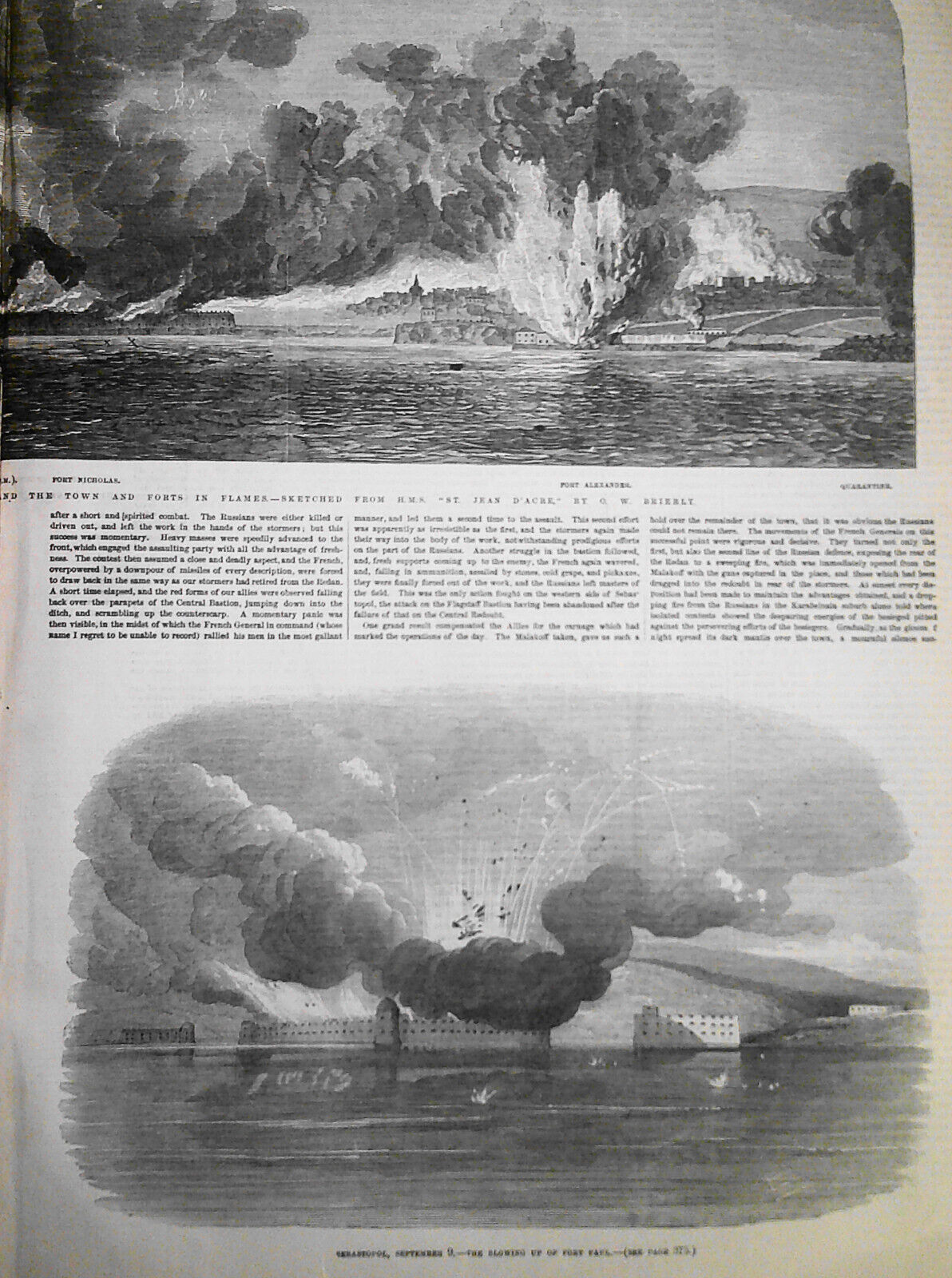 Illustrated London News Sept. 29, 1855 - Fall of Sebastopol; Glatton Battery etc