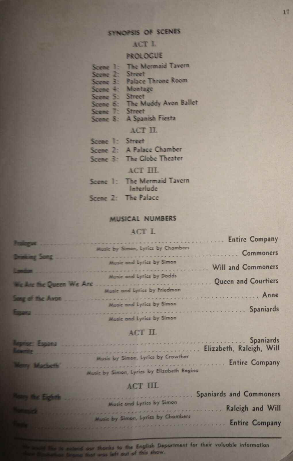 A MIDSUMMER NIGHT SCREAME - PROGRAM - TRIANGLE CLUB OF PRINCETON UNIVERSITY 1960