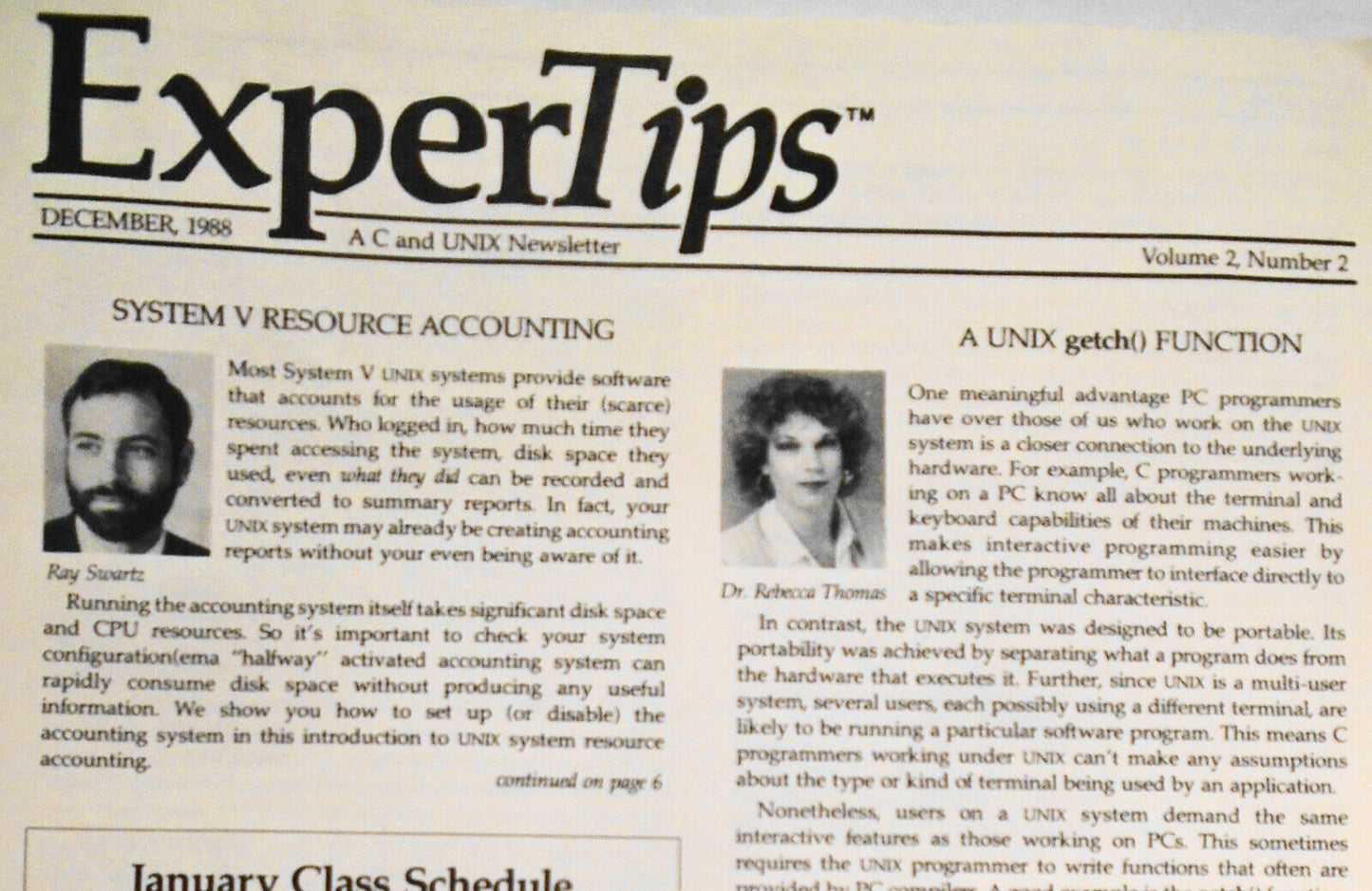 ExperTips, December 1988 -- A C and UNIX Newsletter - Vol. 2, No. 2