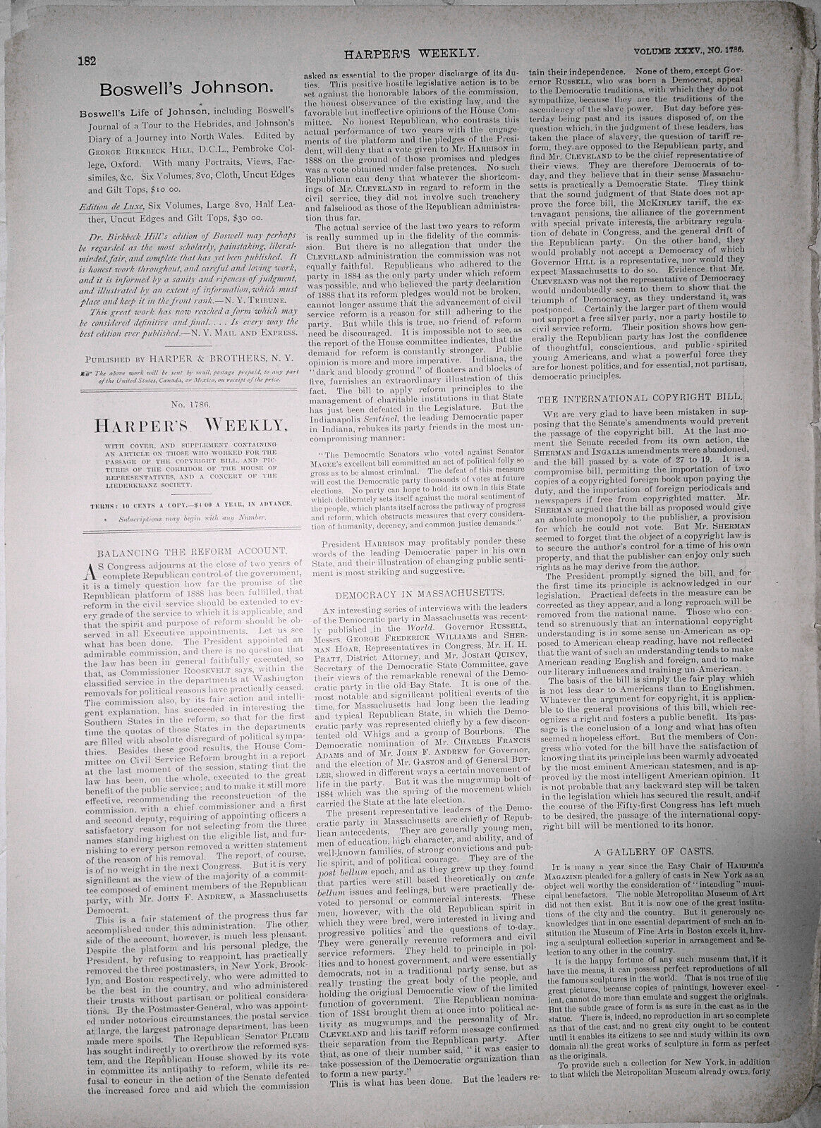 Lawrence Barrett, actor - Harper's Weekly, March 14, 1891 - original
