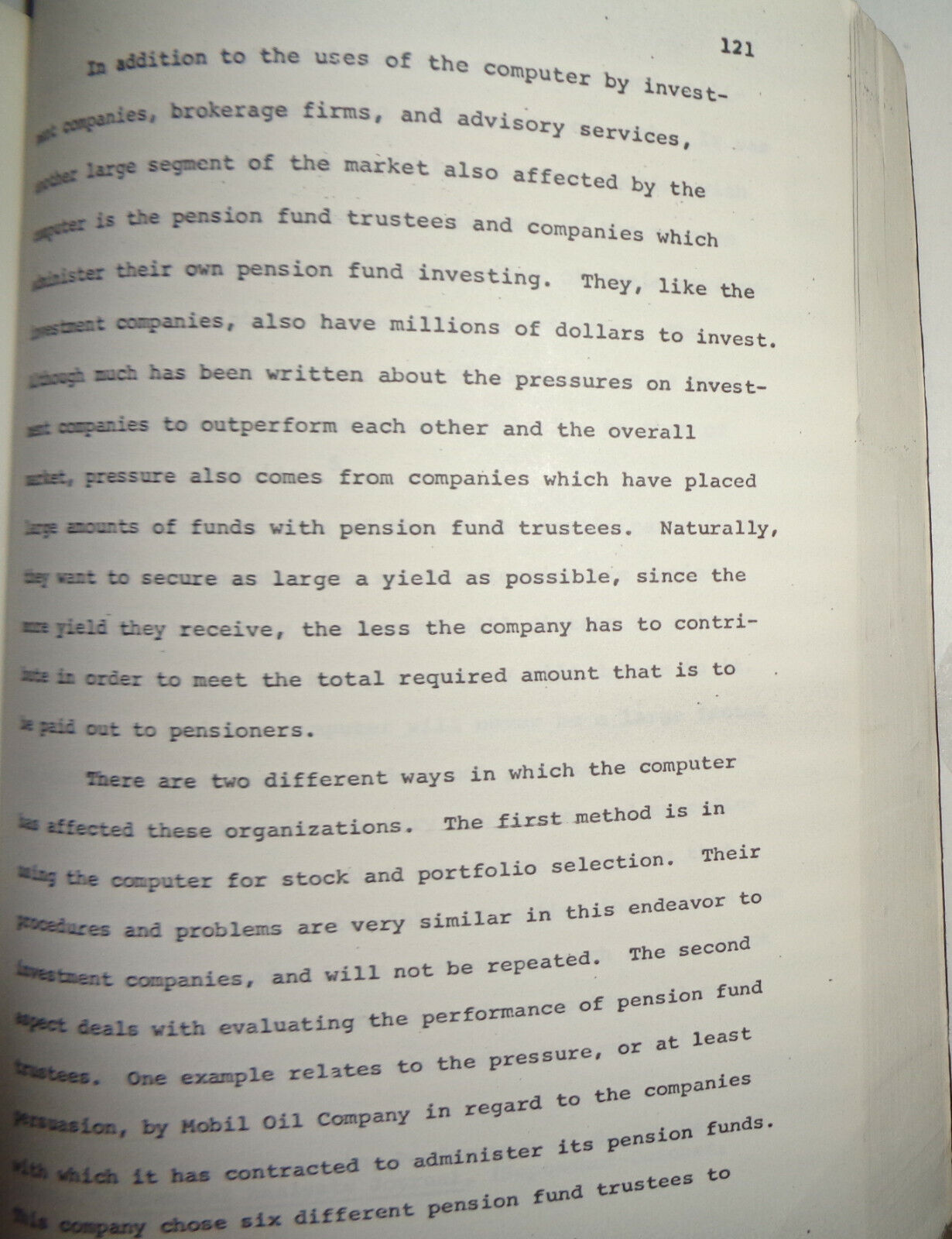 1970 Use of the computer in the stock selection process, by Bruce Kersey.