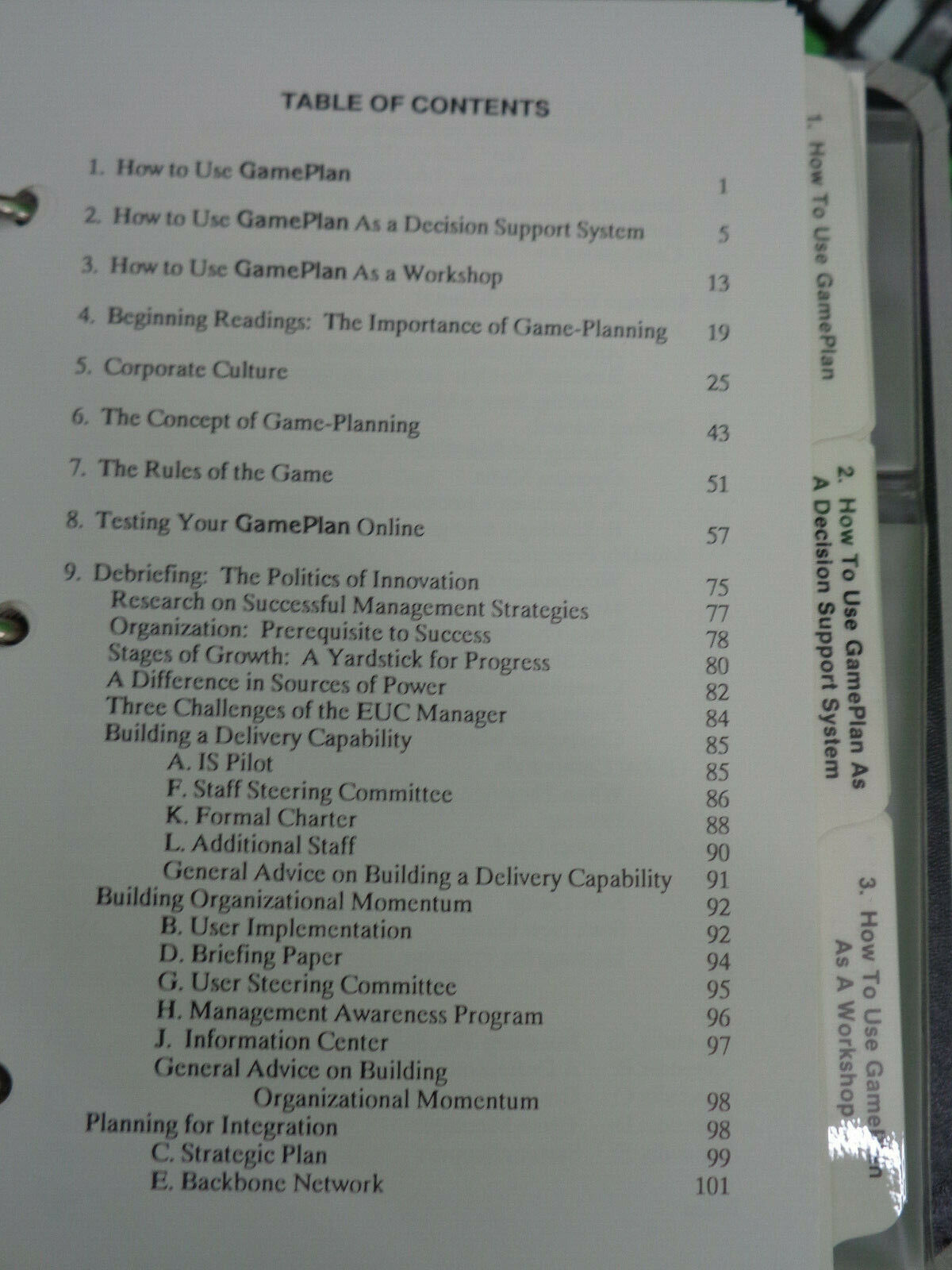 GamePlan by N Dean Meyer Assocs 1988 - IBM - Management of new information tools