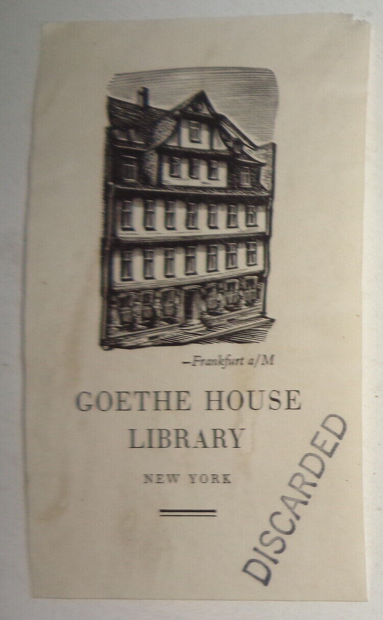 Bookplate of Goethe House Library, New York
