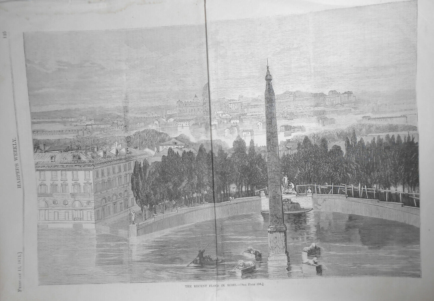Harper's Weekly, Febr 11, 1871 - Count Von Moltke, Rome flood, Red Cross, etc
