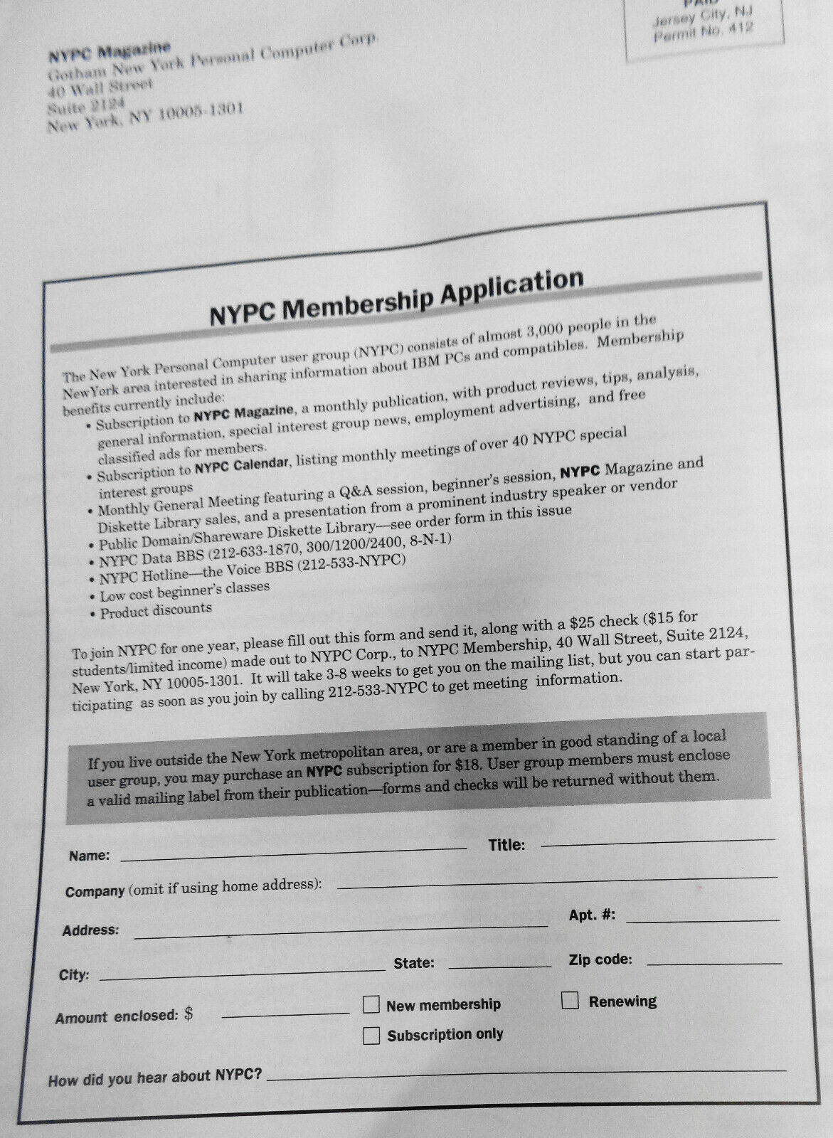 NYPC Magazine, June 1989 - New York Personal Computer user group.