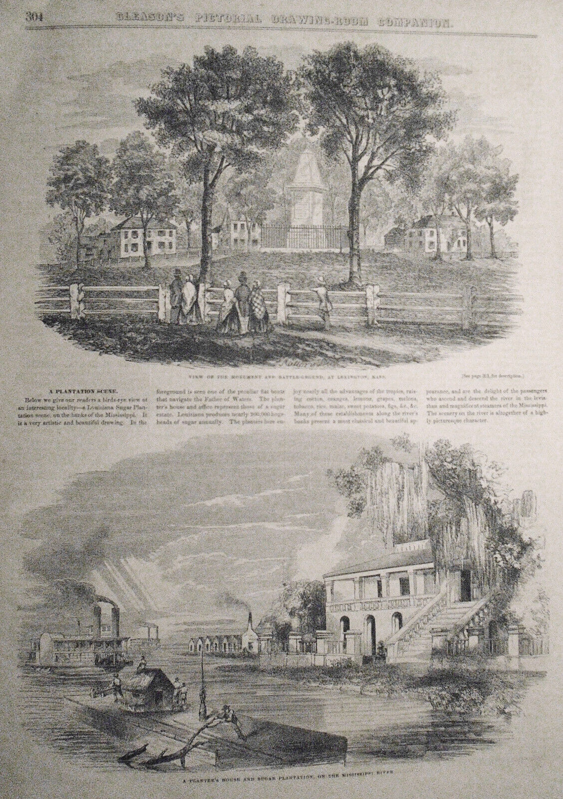 Gleason's Pictorial - Complete Original Issue - May 8, 1852. Baltimore Cemetery.