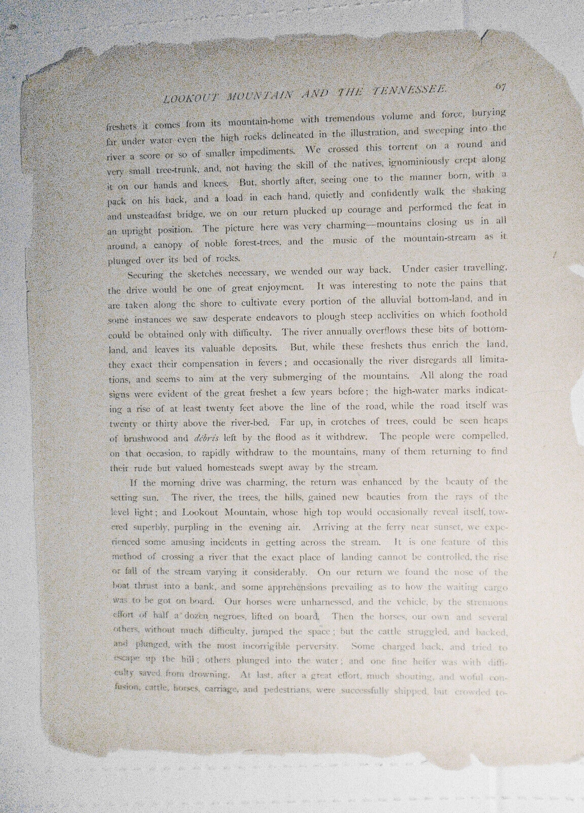 The Tennessee at Chattanooga - Hand-colored - Picturesque America 1872